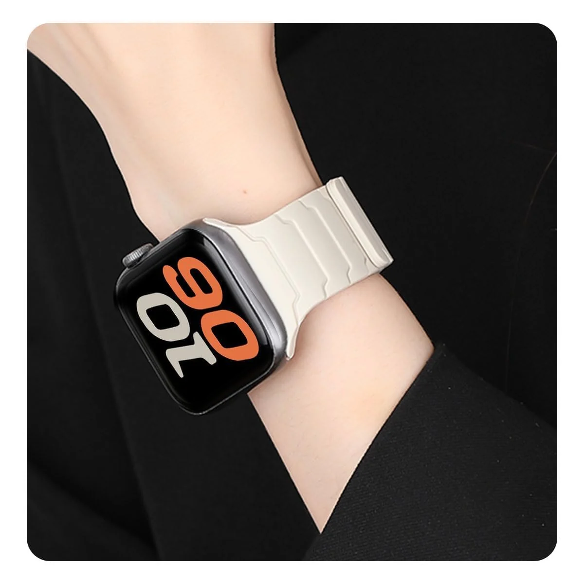DL3 Mobilak Silicone Straps Compatible with Apple Watch Ultra Strap 49mm 46mm 45mm 44mm 42mm, Loop Band with Strong Magnetic Closure Designed for iWatch Ultra Ultra 2 Series 11 10 9 8 7 6 5 4 3 2 1 SE - Coal Black/Black