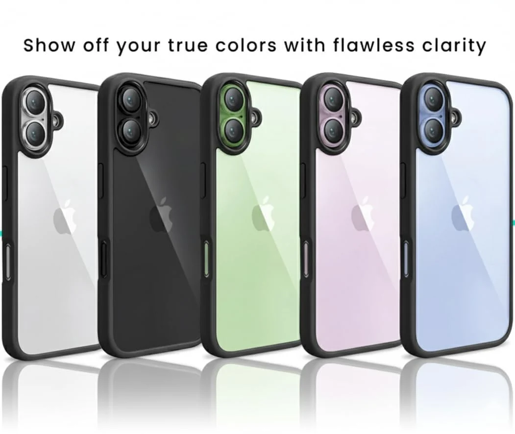 DL3 Mobilak Clear TPU Case for iPhone 17 6.3-Inch, Shock-absorbing protection, Anti-fingerprint finish, Non-slip grip - Black