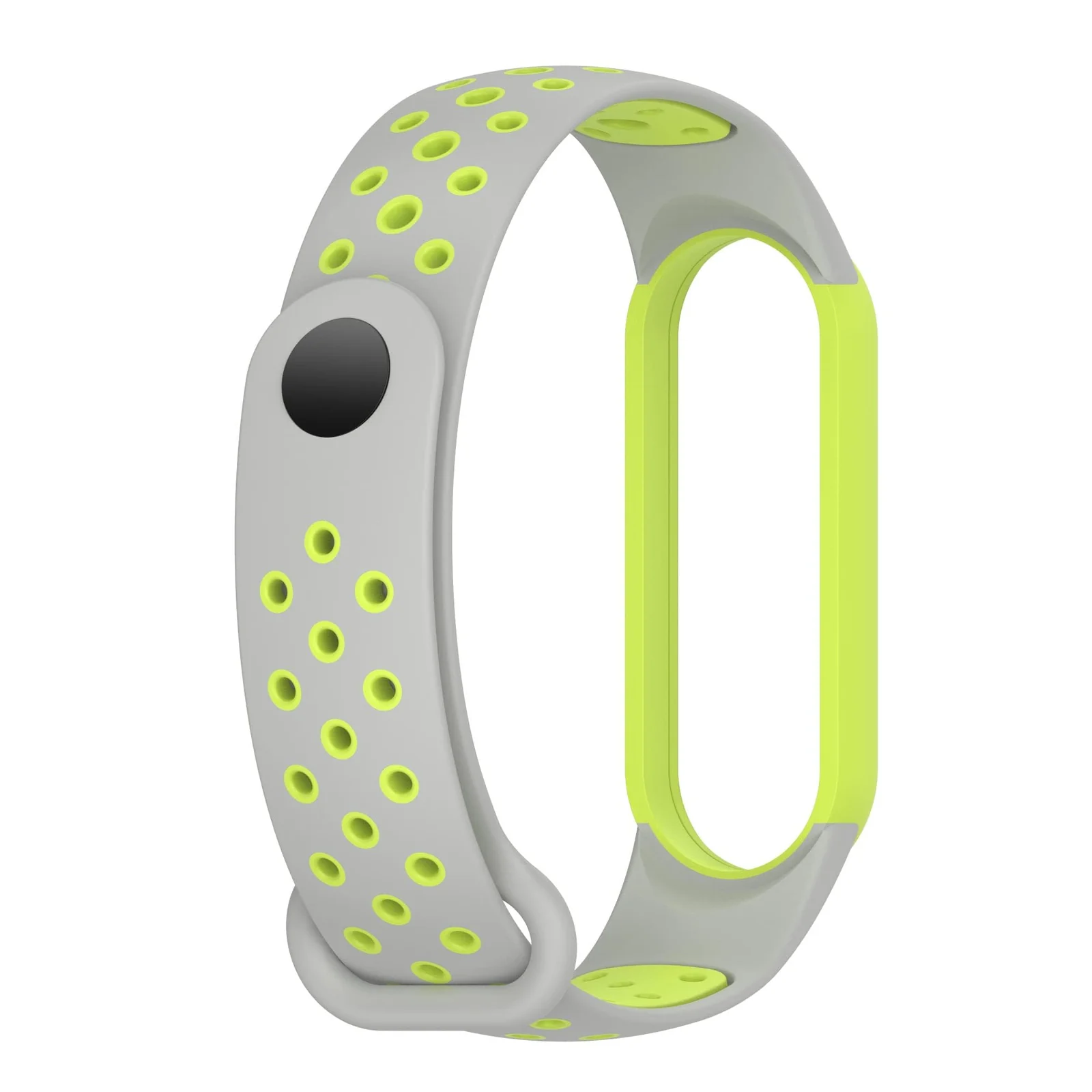DL3 Mobilak Strap for Xiaomi Mi Band 7 6 5/Amazfit Band 5, Women Men Armband, Two Colours Breathable Adjustable Soft Silicone Replacement Strap for Xiaomi Mi Band 7/6/5/Amazfit Band 5 - Gray Lemon