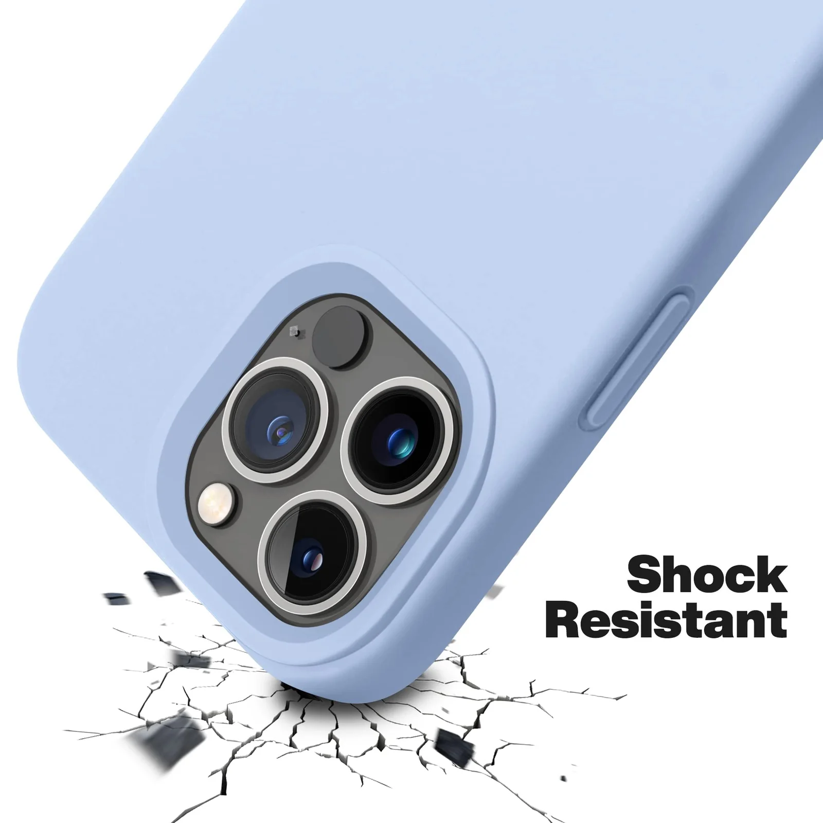 DL3 Mobilak Liquid Silicone Protective Case with Soft Microfiber Lining for iPhone 12 Pro Max (6.7 Inch) - Baby Blue