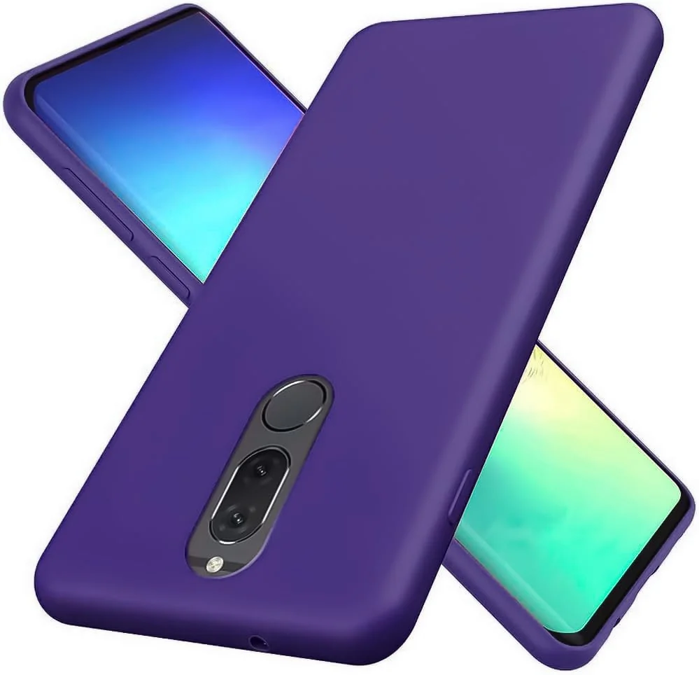 DL3 Mobilak Soft Silicone Protective Case for Huawei Mate 10 Lite with Microfiber Lining and Shockproof Design - Purple