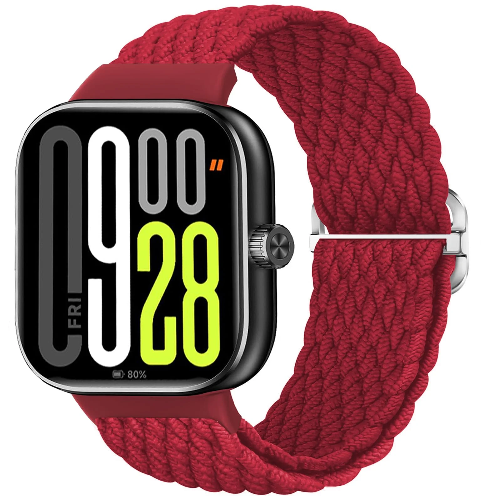 DL3 Mobilak Replacecment Band For Redmi Watch 4/Redmi Watch 5/Xiaomi Smart Band 8 Pro/Band 9 Pro for Women Men, Adjustable Braided Bands Straps Elastics Sport Wristband Nylon Strap - Red