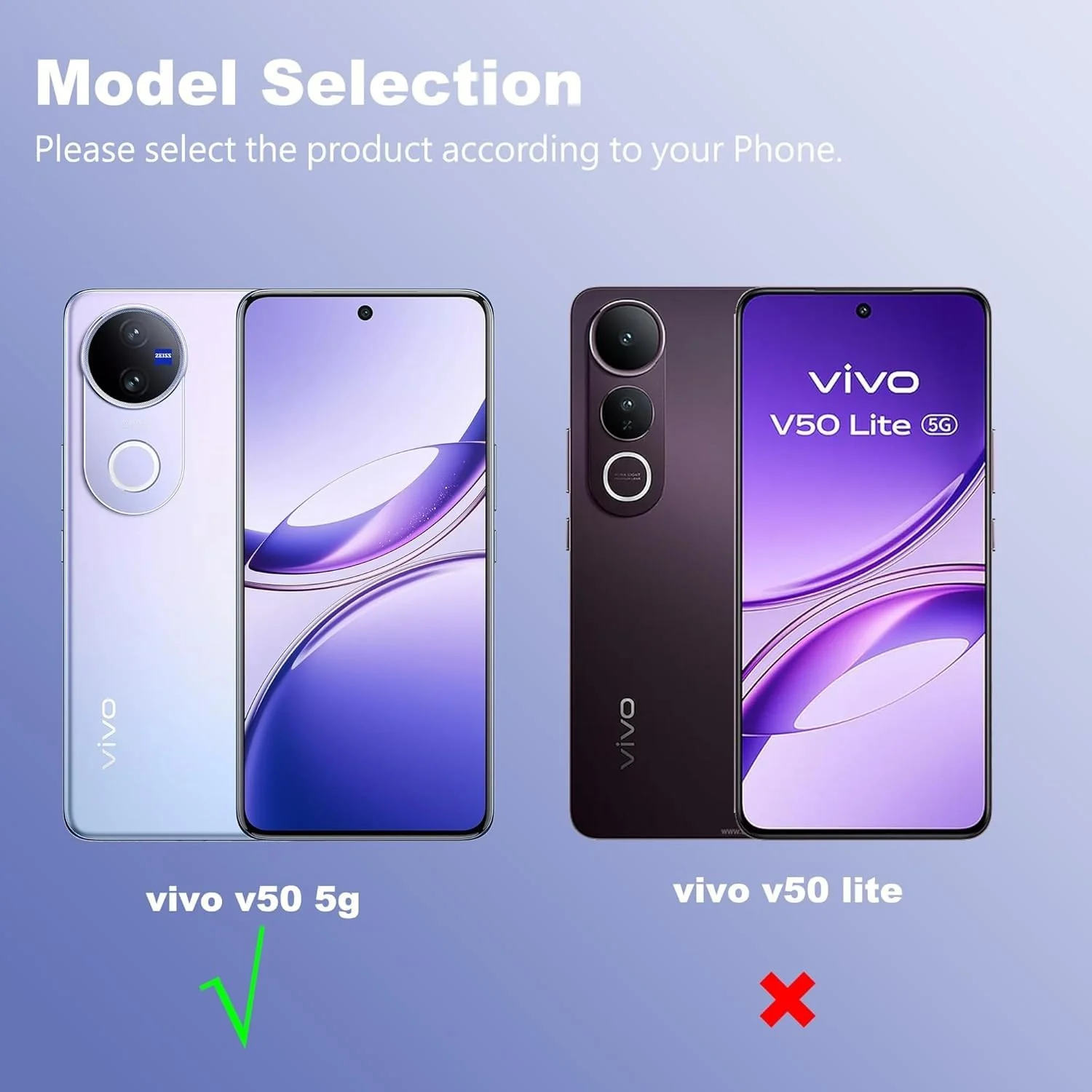 DL3 Mobilak Case Compatible with vivo V50 4G/5G Case Crystal Soft TPU Gel Case Flexible Silicone Anti-Scratch TPU Cover - Clear
