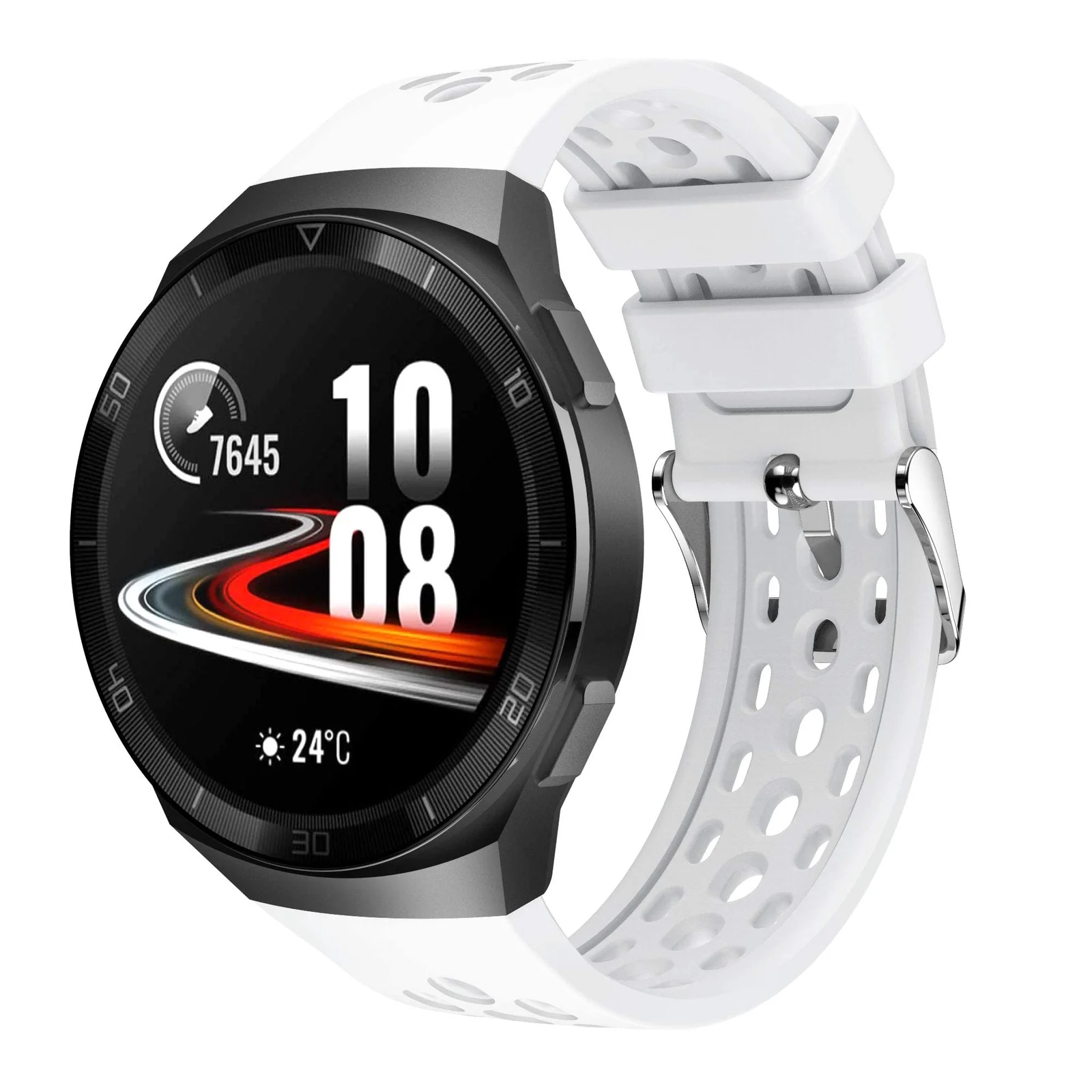 DL3 Mobilak Strap Replacement Bands Compatible with 22MM Huawei Watch GT2E Bands, Adjustable Accessory Soft Silicone Sport Wristband for Women Men - White