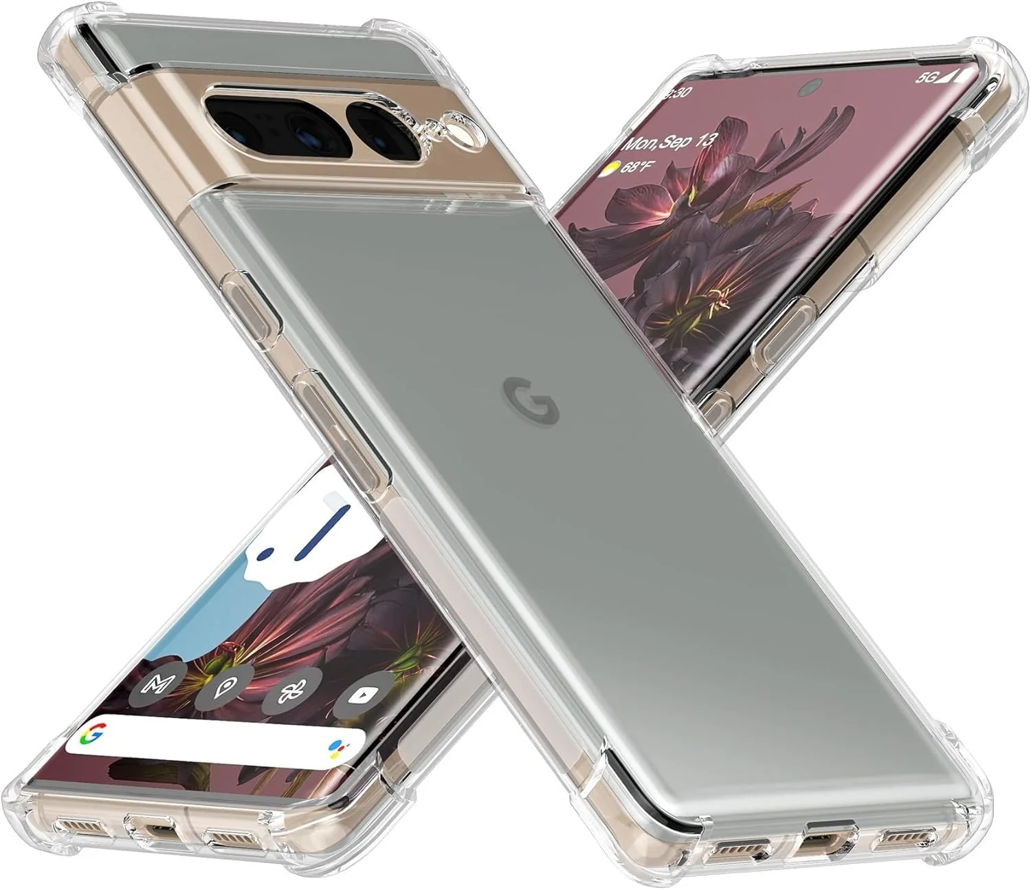 DL3 Mobilak Case Compatible with Google Pixel 7 Pro, Cover Silicone TPU Gorilla Anti-shock Protector Camera Shockproof Corners - Clear