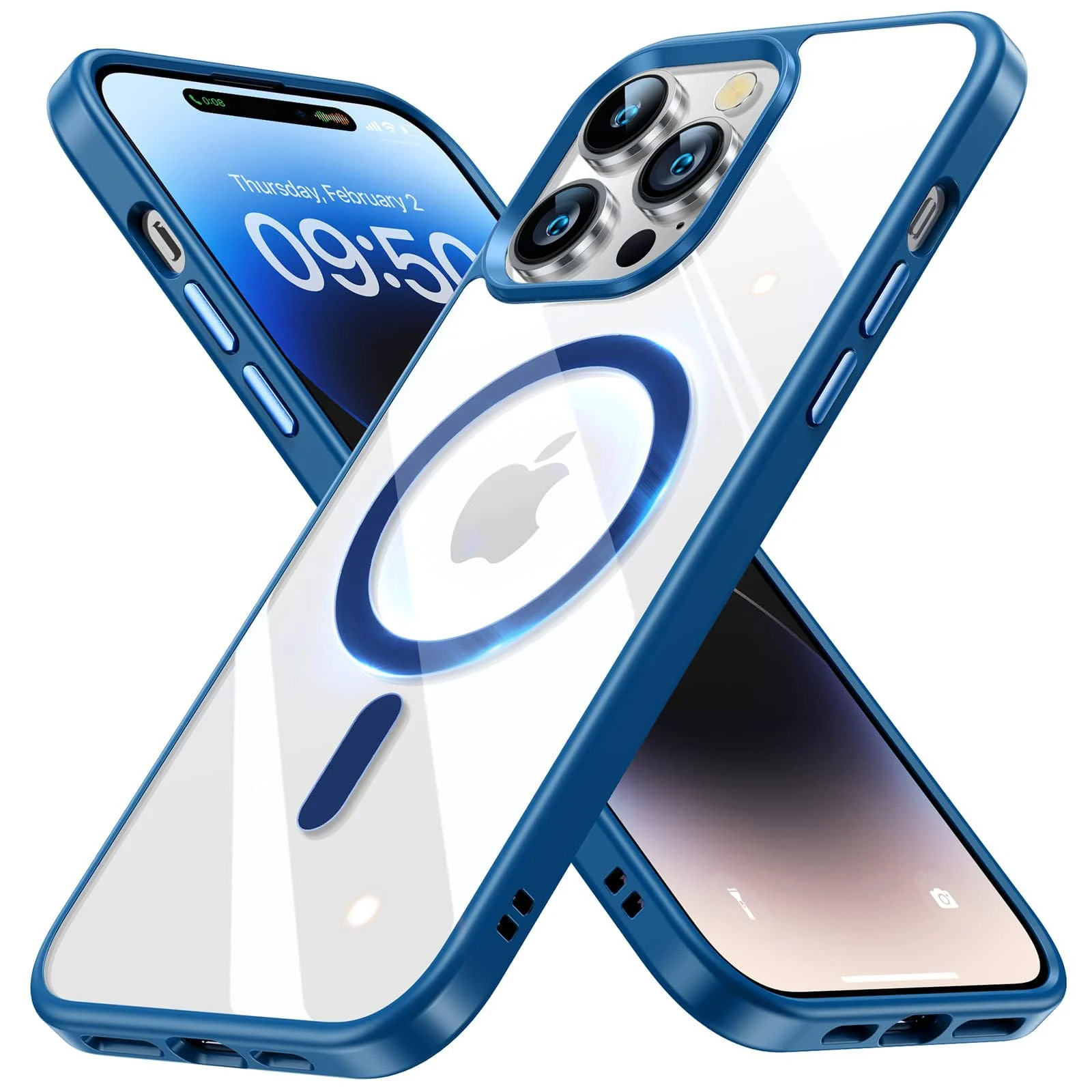 DL3 Mobilak Clear MagSafe-Compatible TPU Case for iPhone 12 Pro Max (6.7 Inch) - Blue