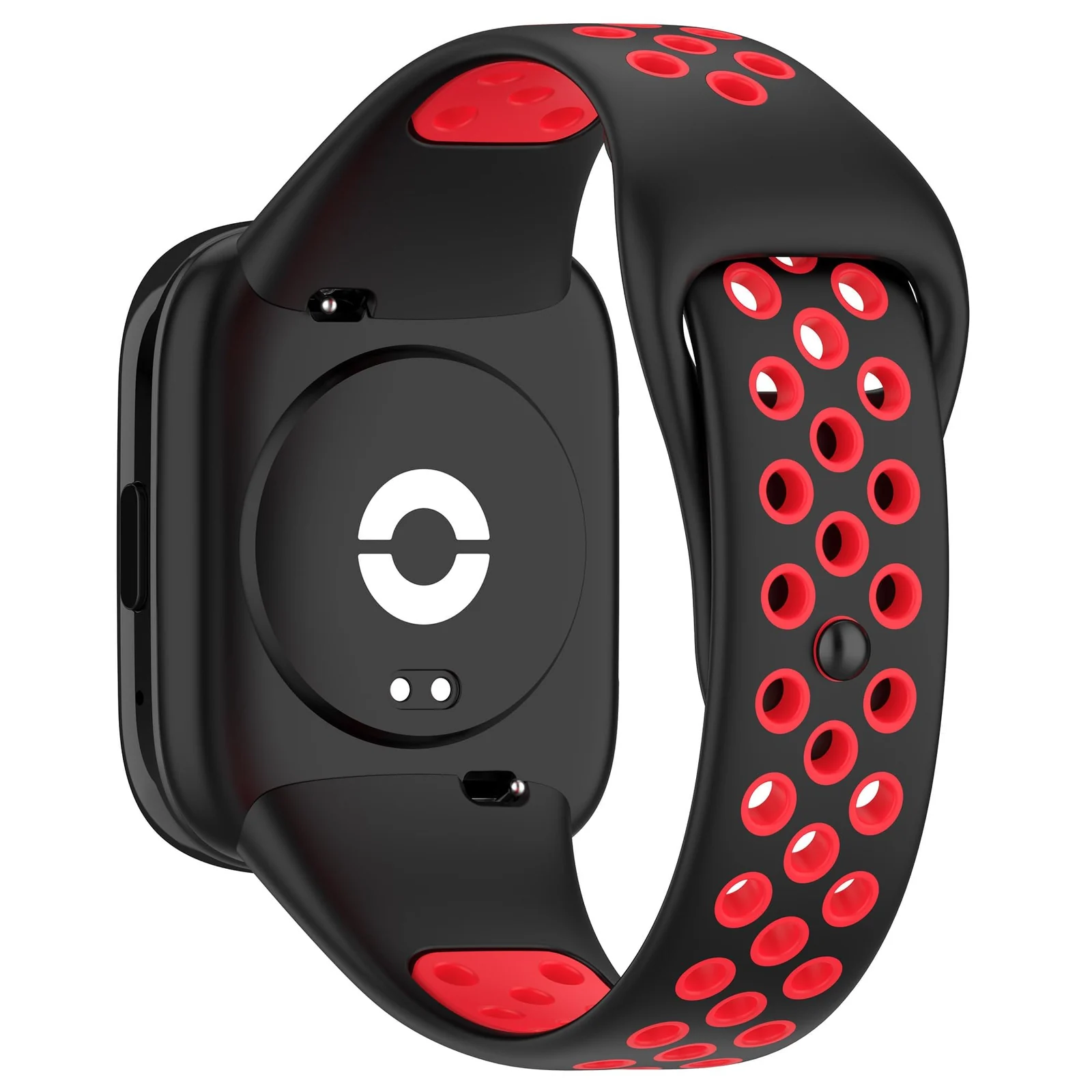 DL3 Mobilak Strap Silicone Compatible With Xiaomi Redmi Watch 3 Active/Redmi Watch 3 Lite, Sport Silicone Watch Band Wrist Strap, Bracelet Wristband Wrist Strap - Black Red
