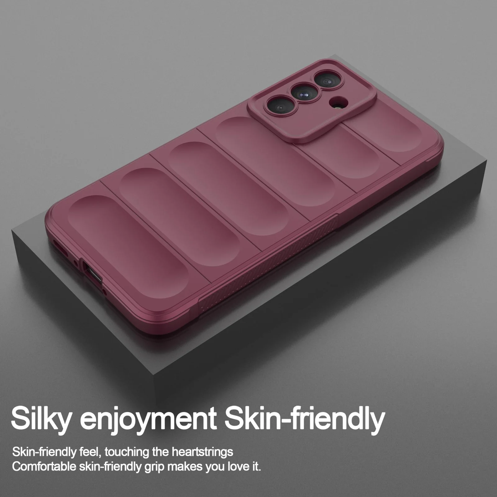 DL3 Mobilak Flexible Silicone and TPU Protective Case with Camera Protection for Samsung Galaxy A36 | Samsung Galaxy A56 - Wine Red