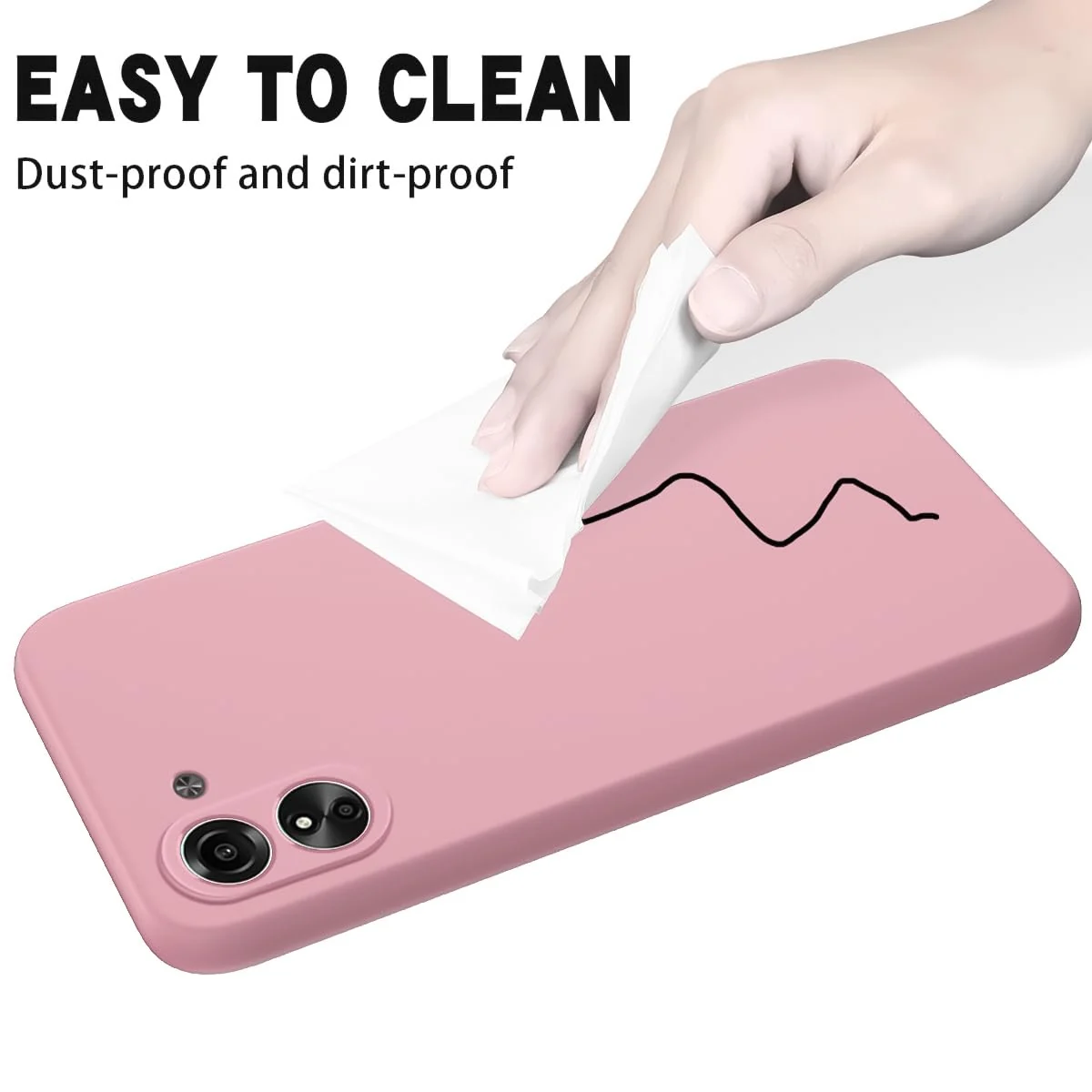 DL3 Mobilak Soft Silicone Protective Case for Xiaomi Redmi 13C with Microfiber Lining and Shockproof Design - Pink