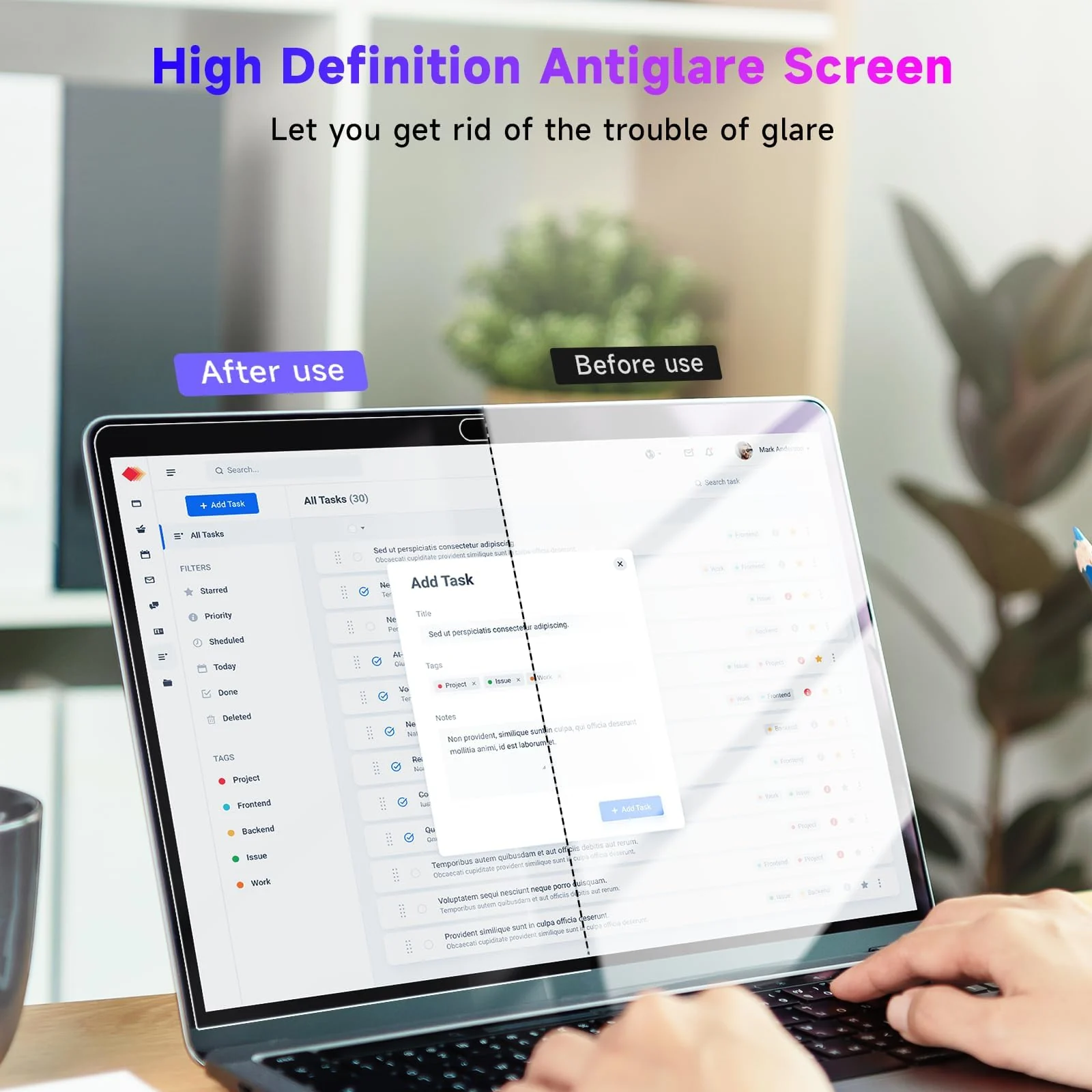 DL3 Mobilak Screen Protector For MacBook Pro 13 inch (2016-2022 / M1, M2) and MacBook Air 13 inch (2018-2021 / M1) Glare Reducer, Anti Fingerprint Laptop Screen Protector - Clear