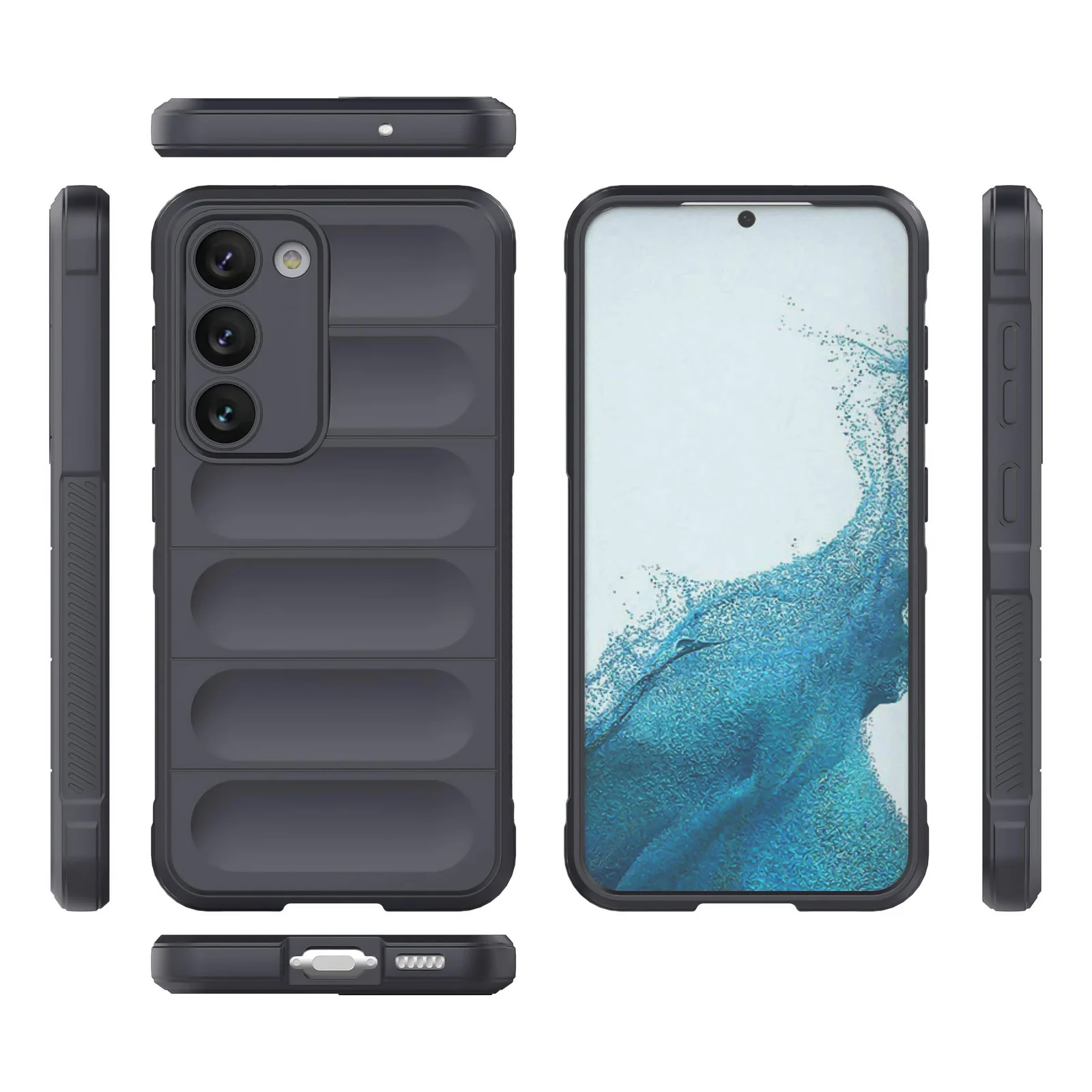 DL3 Mobilak Silicone Case for Samsung Galaxy S23+ Plus Heavy Duty Protective [Slim Fit] Shockproof Soft Flexible Protective Design Shock-Absorption TPU Cover With Camera Protection - Dark Gray