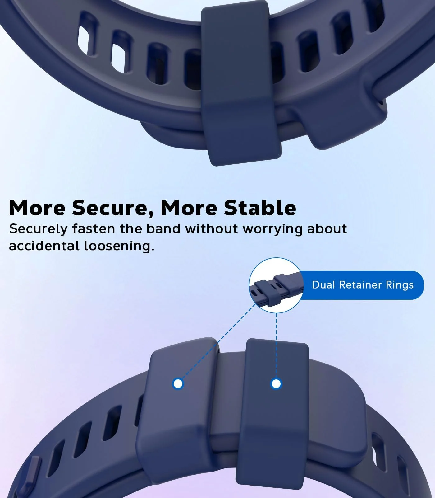 DL3 Mobilak Strap Compatible with Redmi Watch 4 / Redmi Watch 5 / Xiaomi Smart Band 8 Pro/Xiaomi Smart Band 9 Pro, Women Men Bracelet, Adjustable Replacement Armband Silicone Strap - Dark Blue