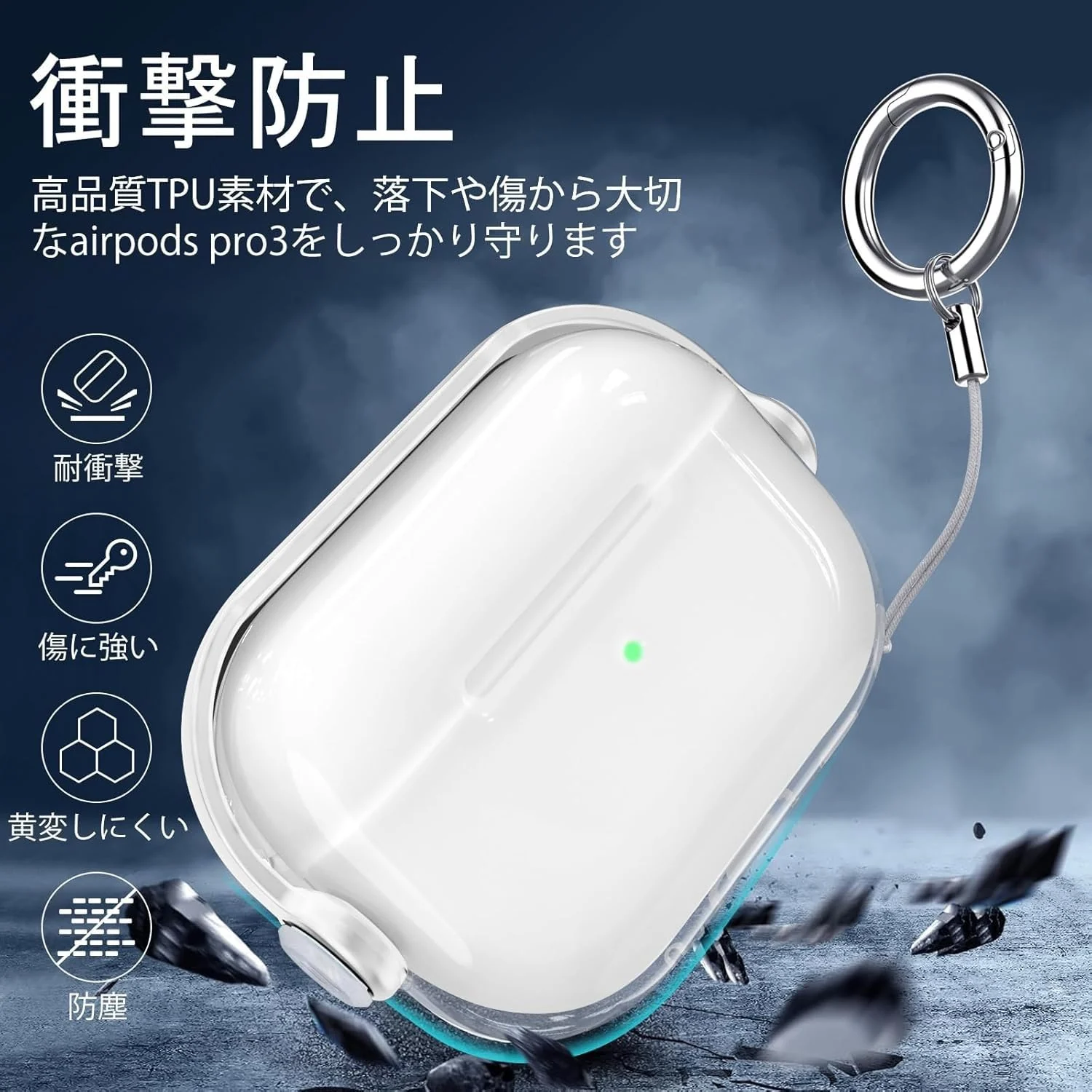 DL3 Mobilak Case for Apple AirPods 4 [With Closure Lid] [Front LED Visible] [With Wrist Strap] Skin Case Compatible with AirPods 4(2024) - Clear White