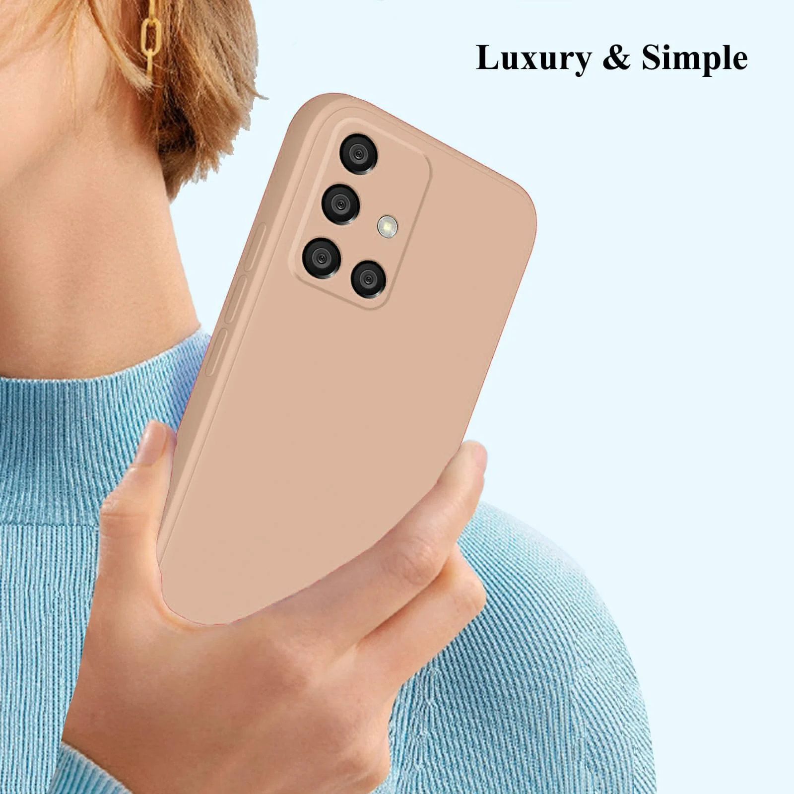 DL3 Mobilak Soft Silicone Gel Bumper Case for Samsung Galaxy A51 - Light Orange