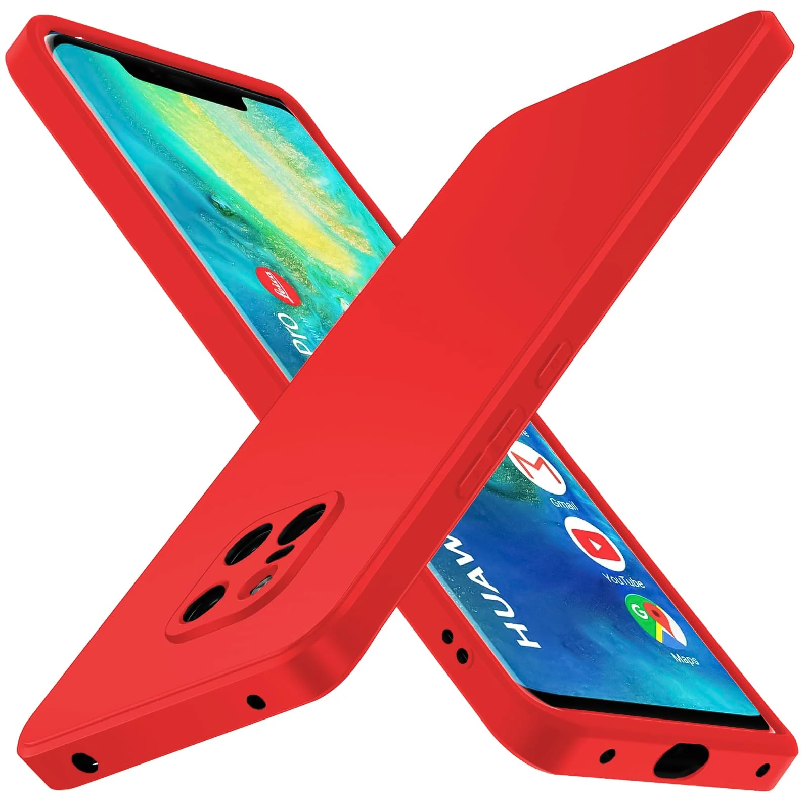 Dl3 Mobilak Huawei Mate 20 Pro Case,Soft Flexible Silicone Gel Rubber Bumper Cover,Full Body Shockproof Protective Phone Case (Neon Green)