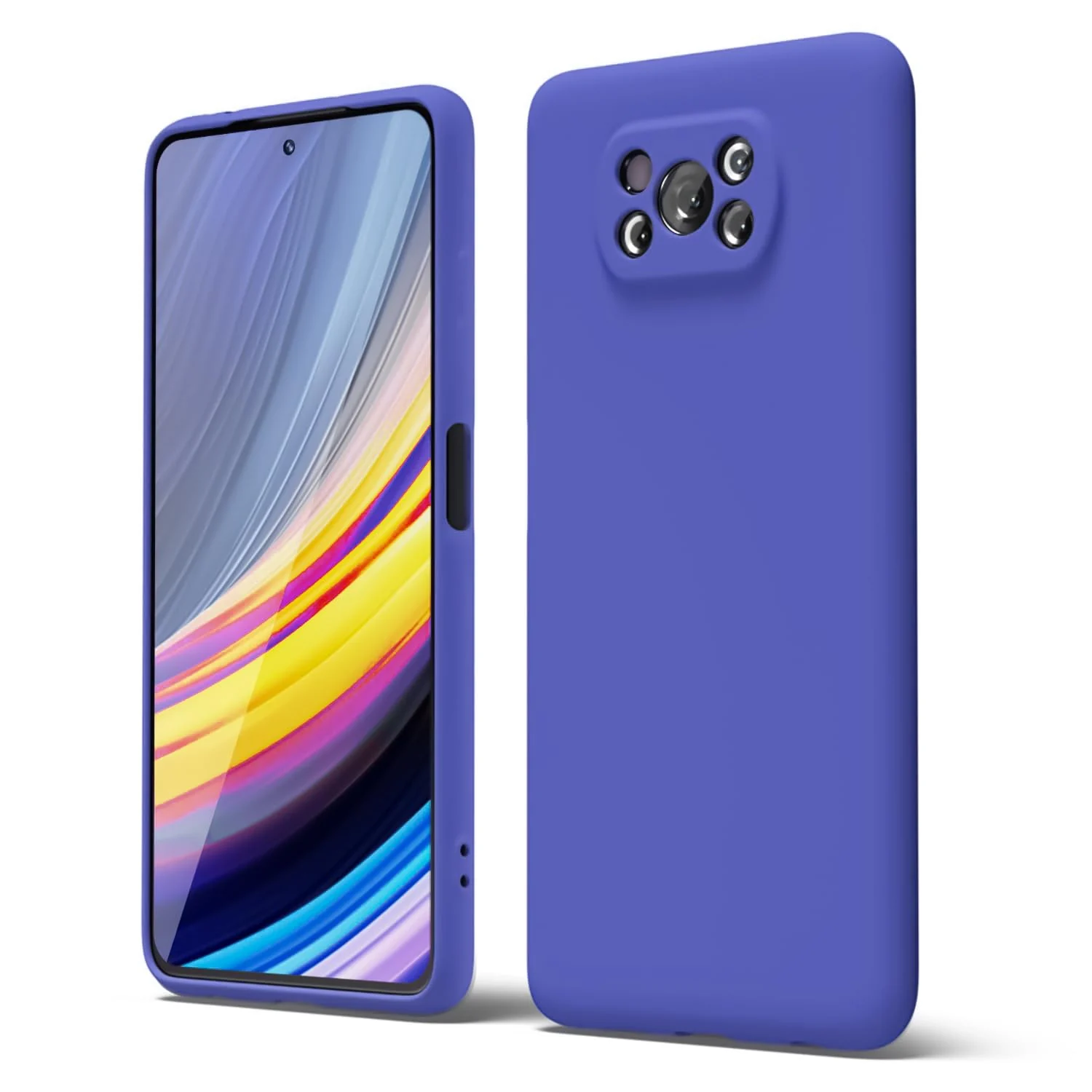 DL3 Mobilak Liquid Silicone Protective Case for Xiaomi Poco X3 Pro / Poco X3 NFC / Poco X3 with Camera Protection and Microfiber Lining - Light Blue