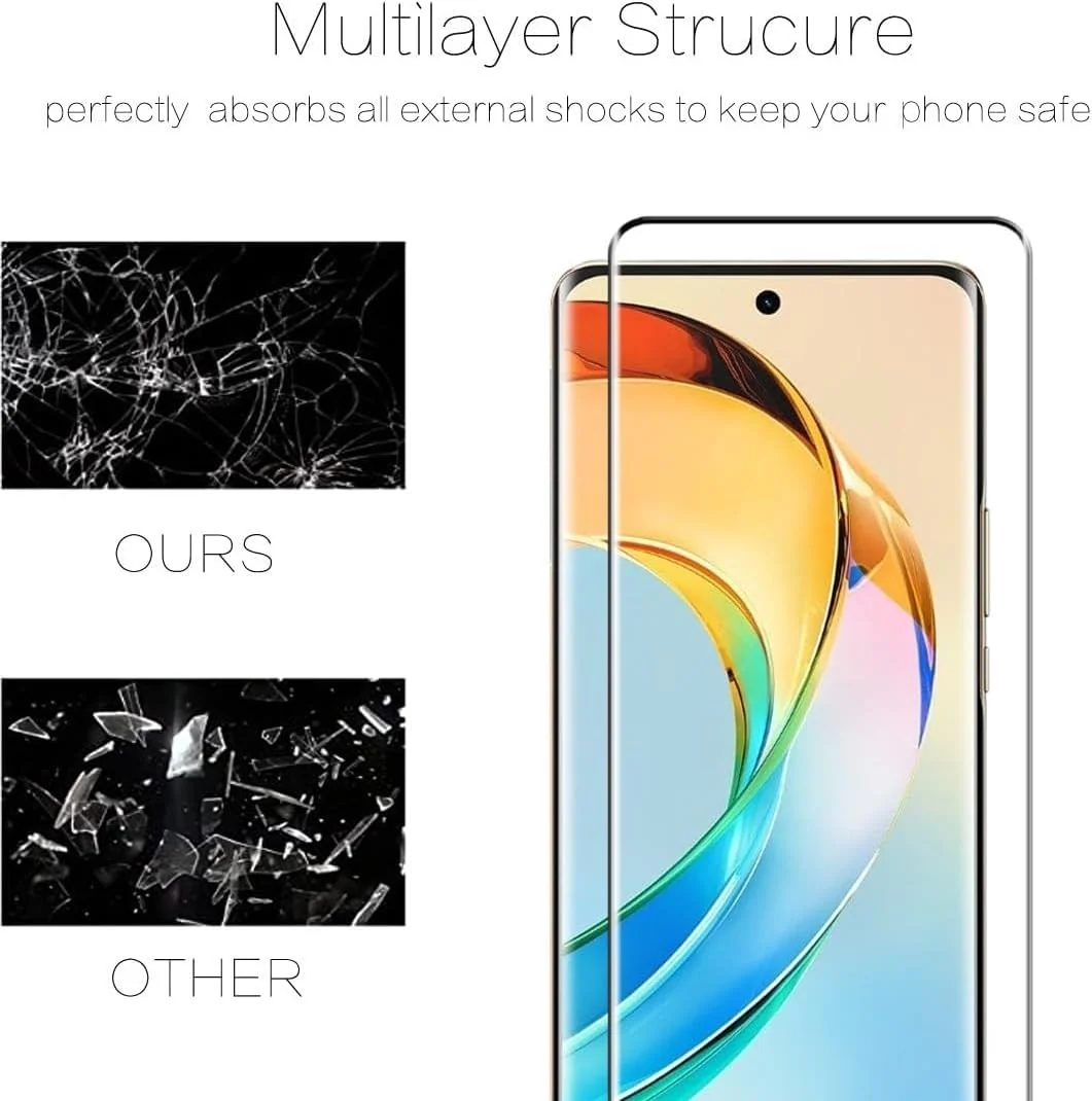 DL3 Mobilak Screen Protector for Honor X9b, Tempered Glass Screen Saver Premium HD Protective, Scratch Resistant, NO-Bubble, 9H Hardness, Full Coverage Film - Clear