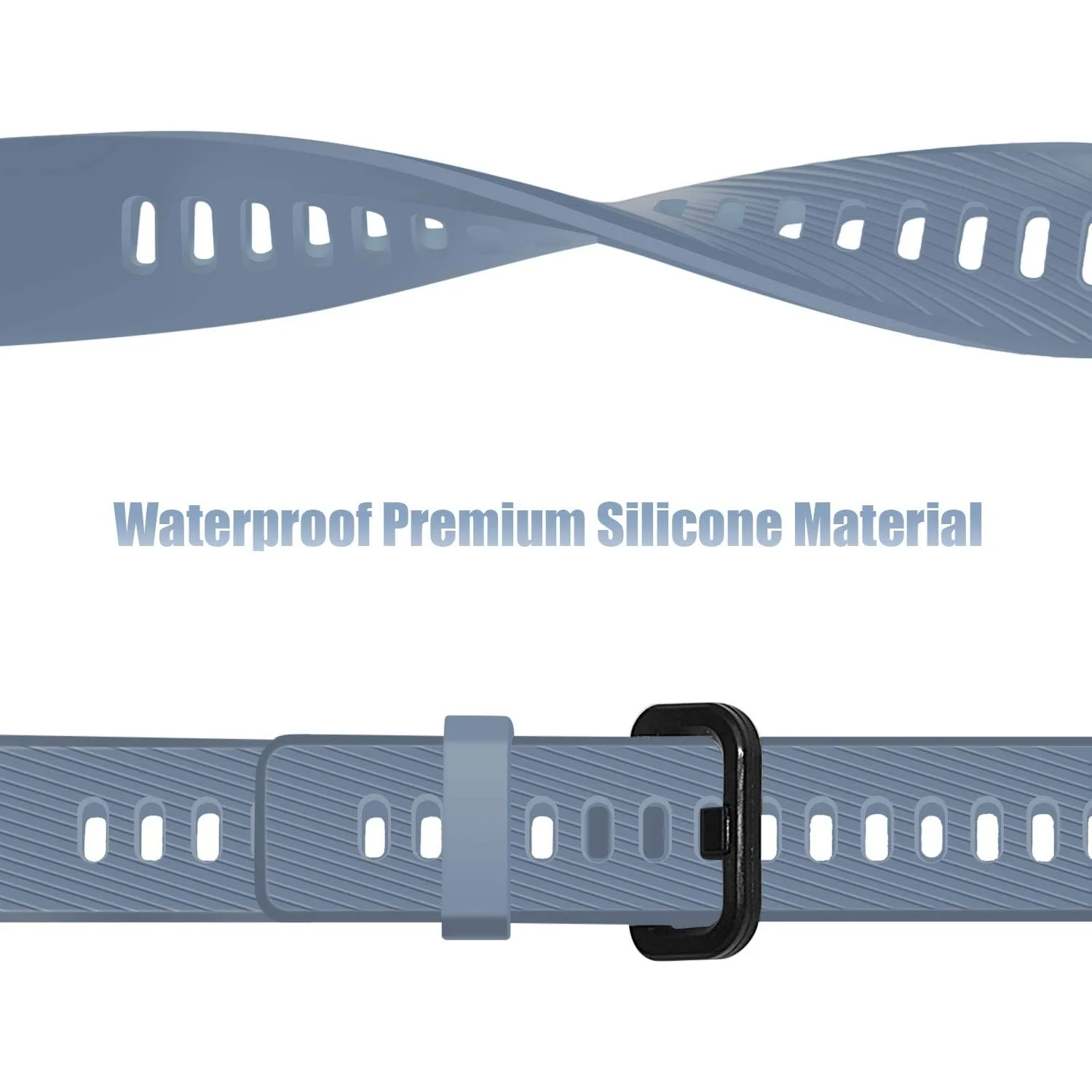 DL3 Mobilak Strap Compatible with Huawei Band 4 Pro/Huawei Band 3 Pro/Huawei Band 3, Soft Silicone Sports Bracelet for Huawei Band 4 Pro/Band 3 Pro/Band3 - Rock Blue