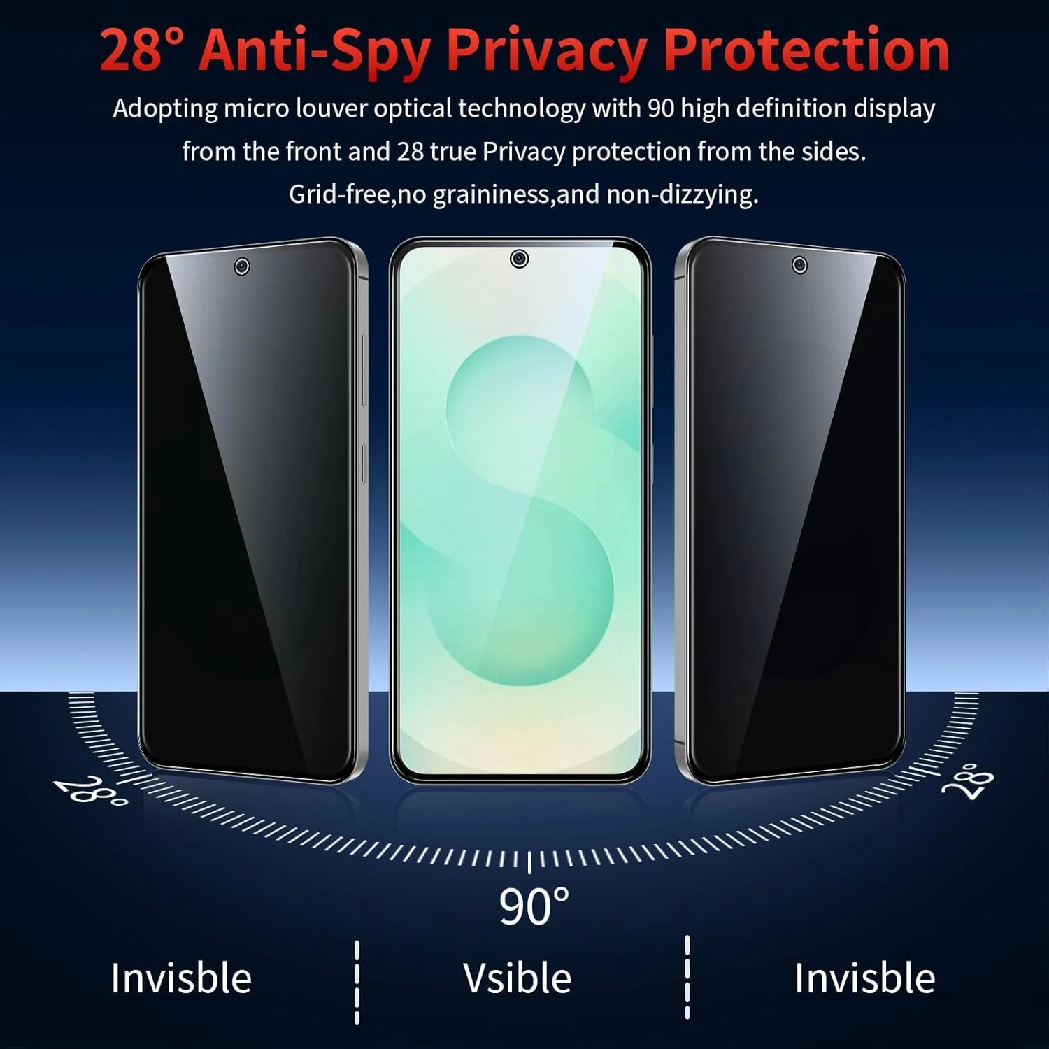DL3 MOBILAK Anti-Spy 9H Tempered Glass Screen Protector for Samsung Galaxy S26 Plus 5G, Black