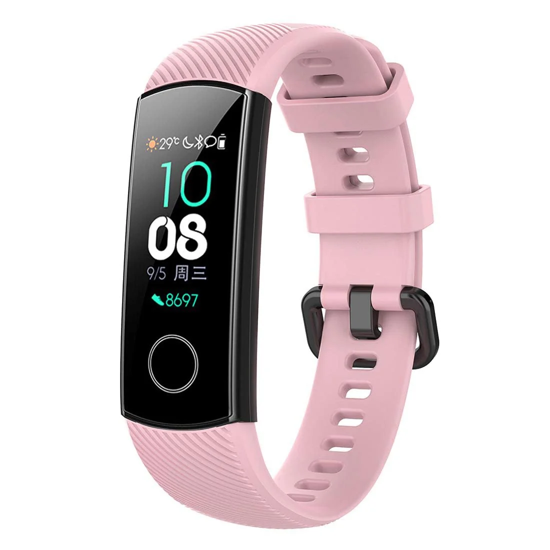 DL3 Mobilak Compatible for Honor Band 5/Honor Band 4 Strap, Soft Silicone Sport Wristband Adjustable Accessory Bracelet Replacement Band for Honor Band 5/Band 4 - Pink