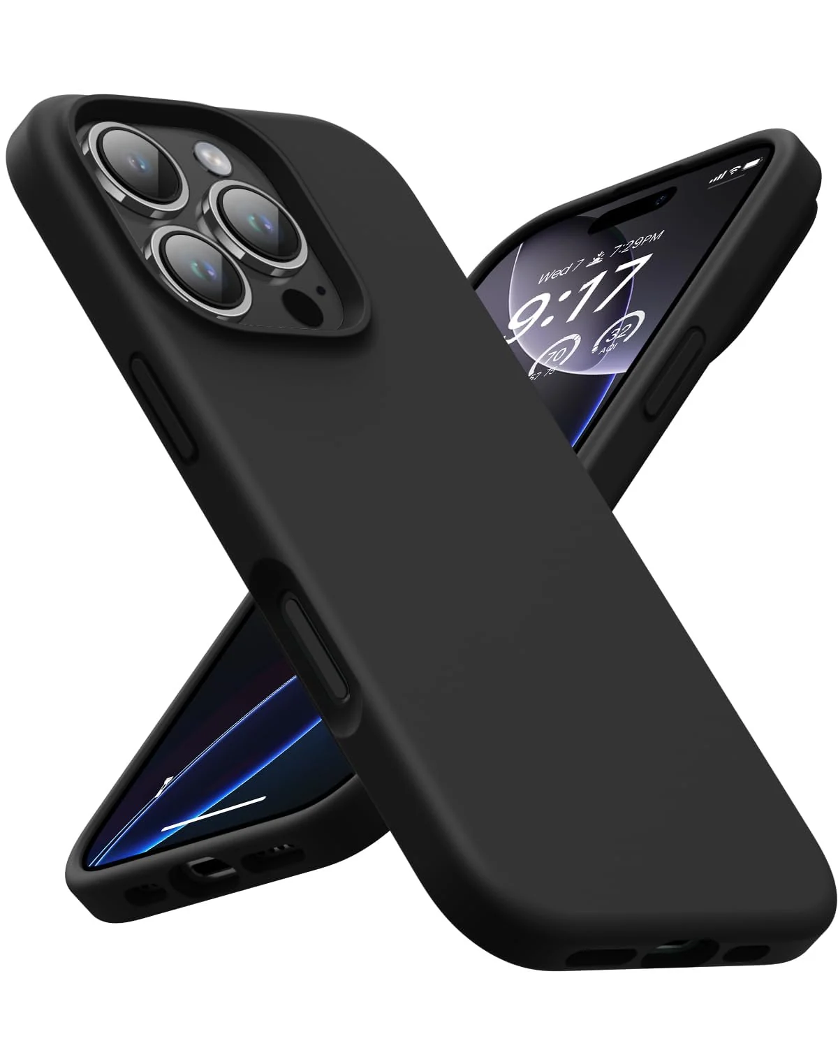 DL3 Mobilak Liquid Silicone Protective Case with Soft Microfiber Lining for iPhone 16 Pro - Black