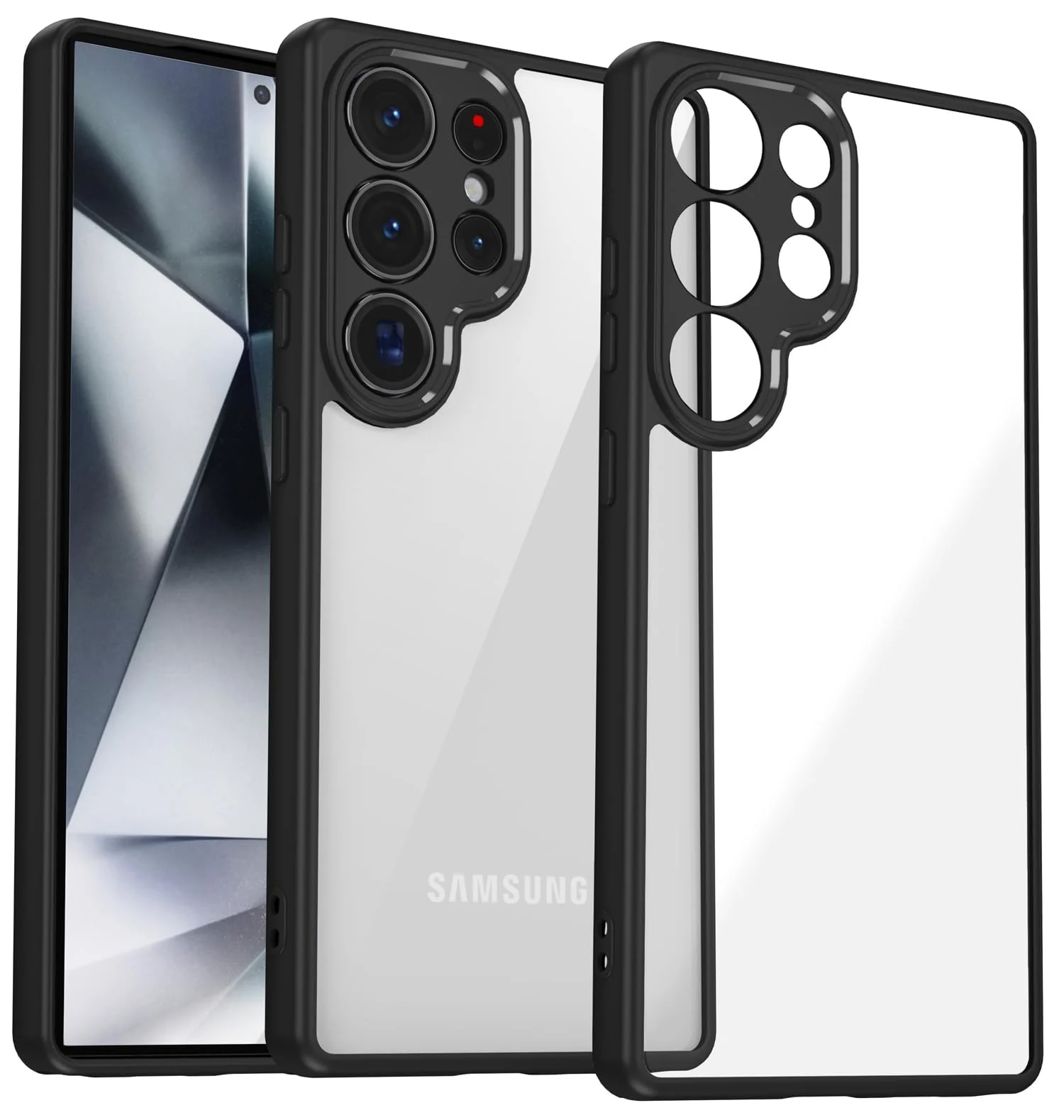 DL3 Mobilak Compatible with Samsung Galaxy S25 Ultra 5G Case Transparent, Military-Grade Shockproof Anti-Yellowing, Slim Protective Phone Case Full Bumper Cover With Camera Protective - Black
