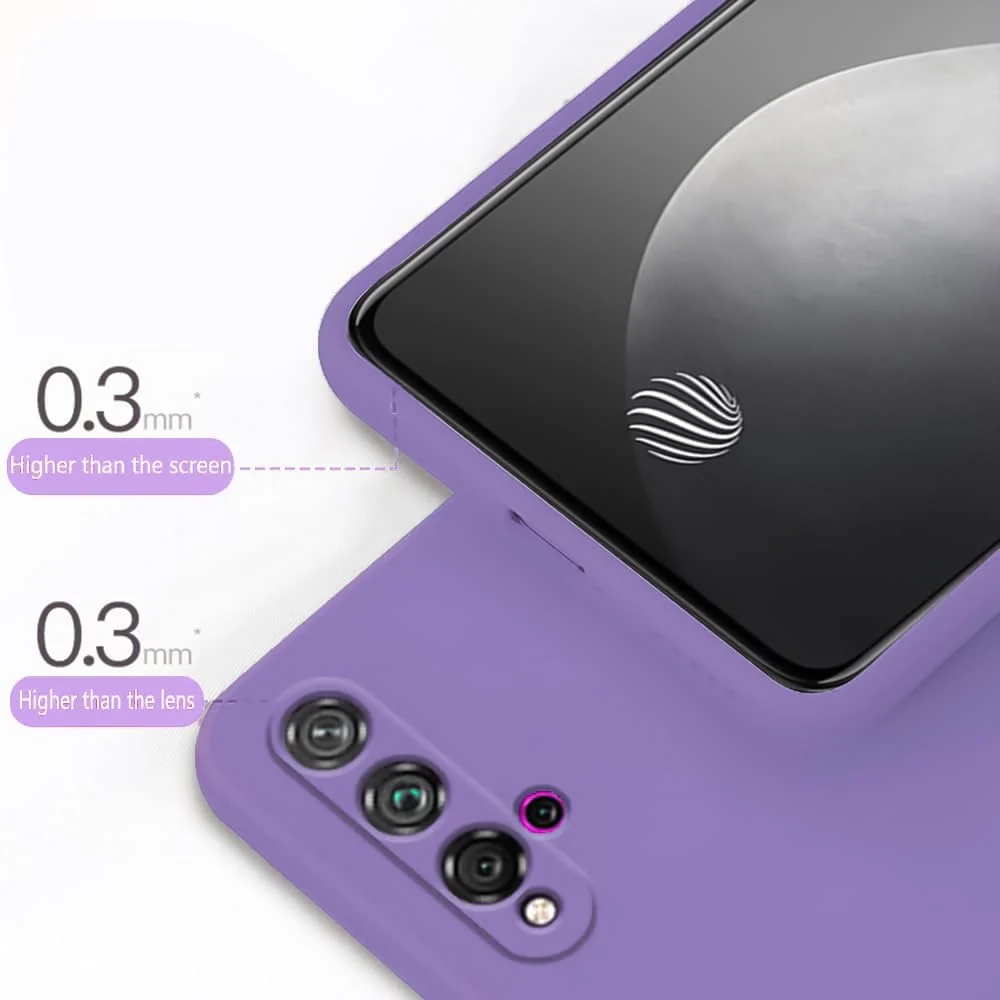 DL3 Mobilak Huawei nova 5T Case, Soft Flexible Liquid Silicone Gel Rubber Bumper Cover, Full Body Shockproof Protective Phone Case - Light Purple