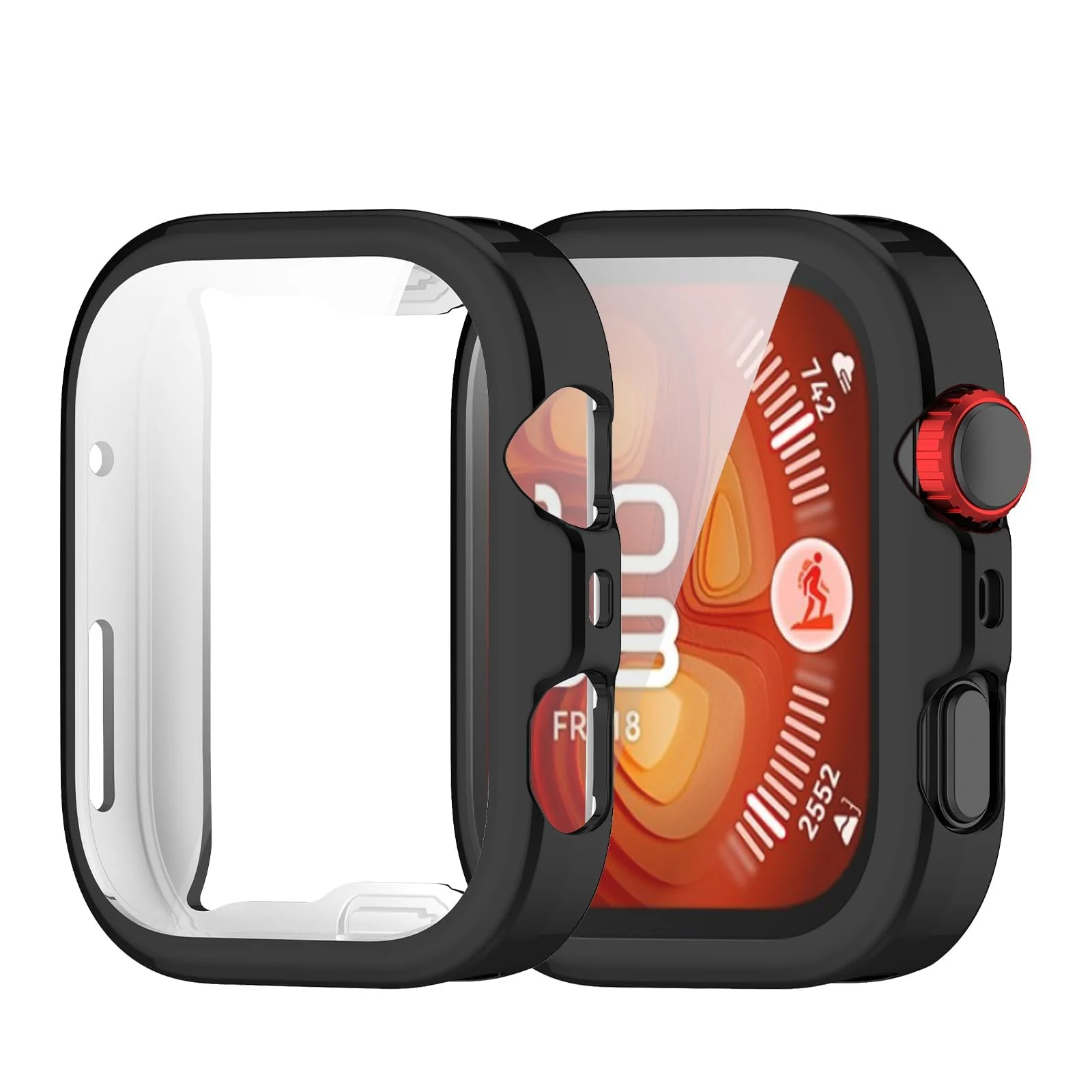 DL3 Mobilak Case Compatible with Huawei Watch Fit 4 Pro 2025 Case All-Around with Built-in Screen Protector Watch Soft TPU Shockproof Cover Slim Guard Thin Bumper Shell Protector - Black