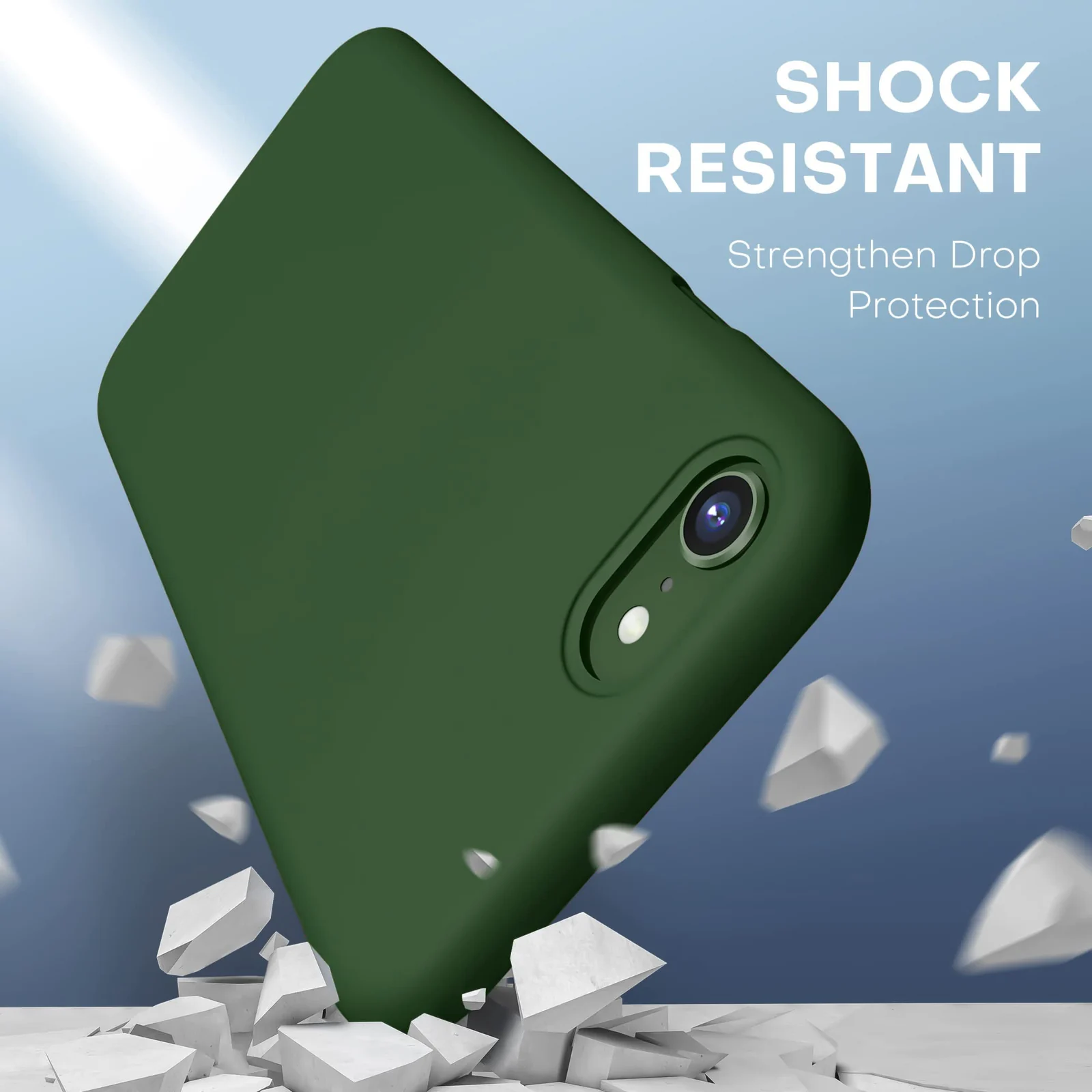 DL3 Mobilak Liquid Silicone Protective Case with Soft Microfiber Lining for iPhone SE 2022, SE 2020, iPhone 7, iPhone 8 - Clover