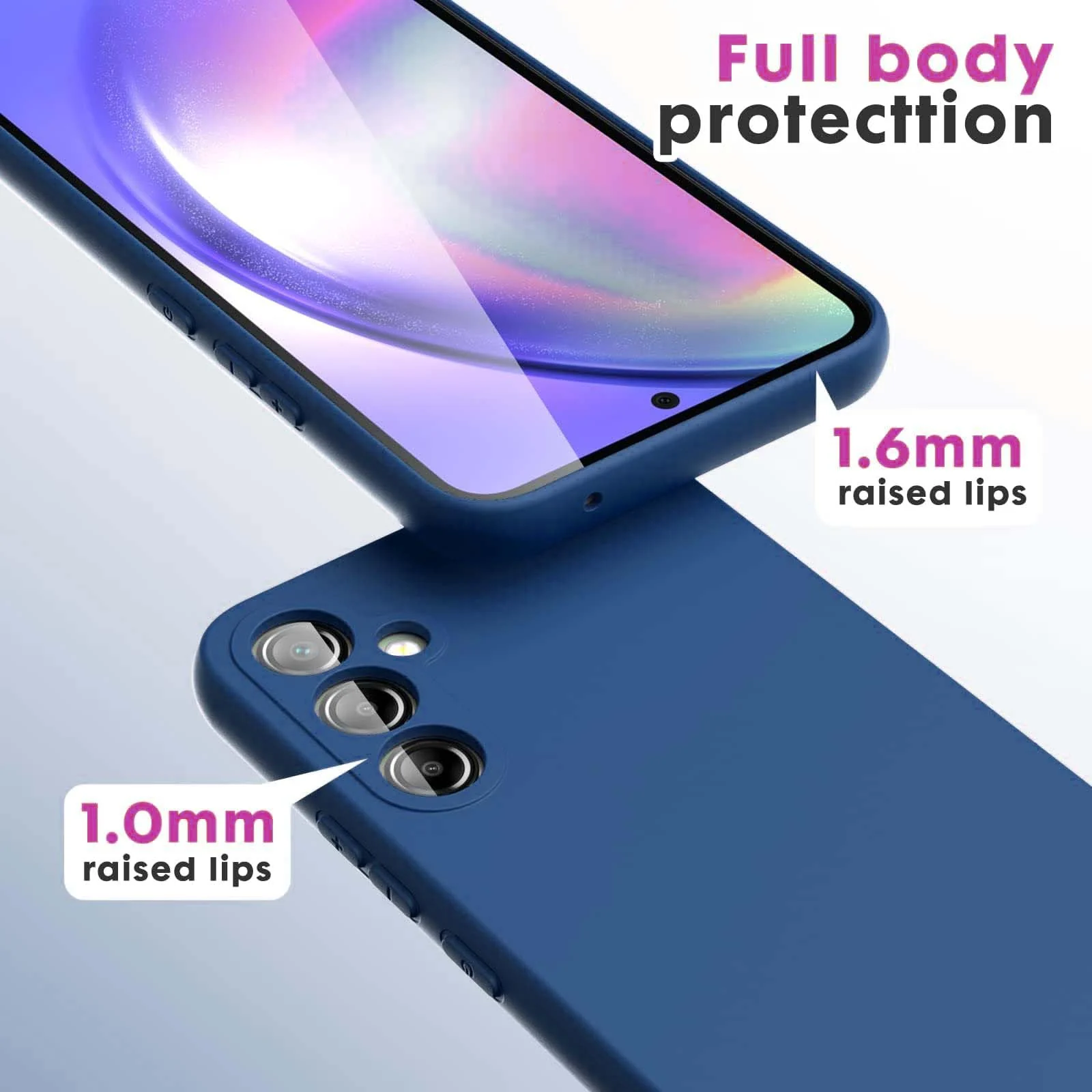 DL3 Mobilak Samsung Galaxy S23 FE Case, Soft Flexible Liquid Silicone Gel Rubber Bumper Cover, Full Body Shockproof Protective Phone Case - Blue