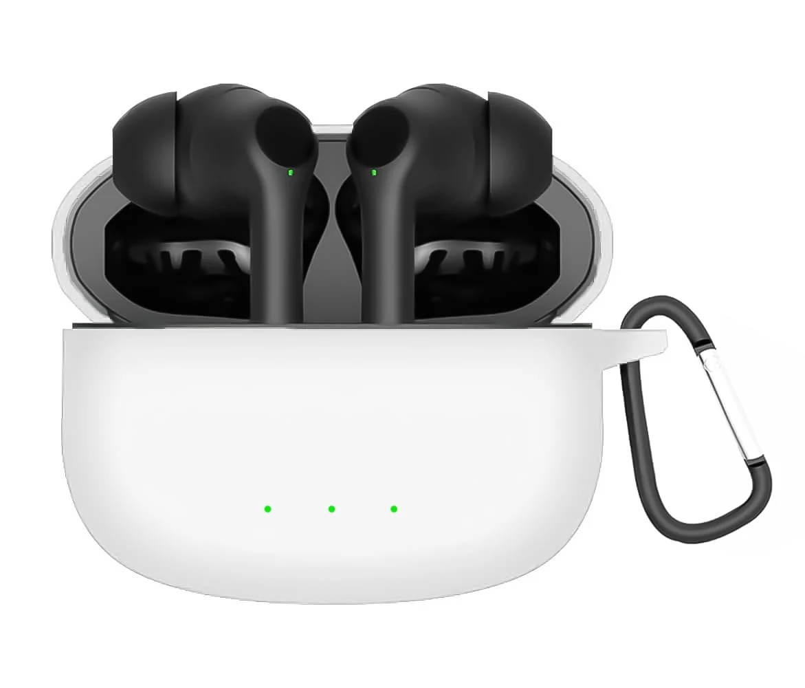 Oraimo FreePods 3C Earbuds — DL3 MOBILAK Silicone Case Compatible with Oraimo FreePods 3C Earbuds, Soft Silicone Protective Case Cover, Shockproof Sleeve with Carabiner Compatible with Oraimo FreePods 3C