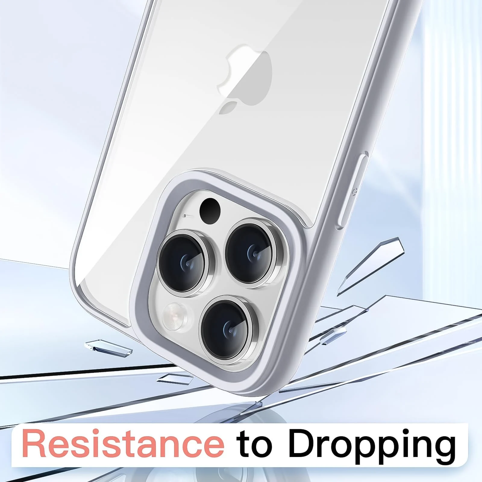 DL3 Mobilak Clear PC and TPU Protective Case for iPhone 13 / iPhone 14 with Shockproof Design and Anti-Yellowing Design - Light Gray