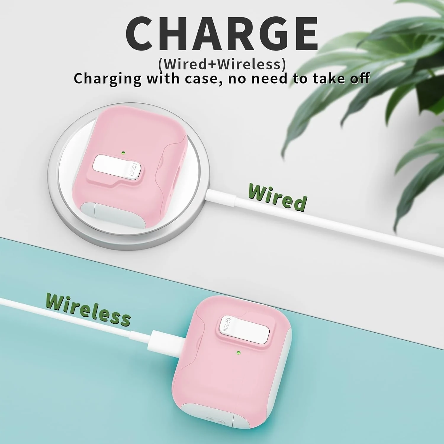 DL3 Mobilak Case for Airpod Pro Cover with Lock, Compatible with AirPods Pro 2nd Generation/1st Generation (2023/2022/2019), Shockproof Cover for AirPods Pro 2 Case Men Women - Pink White