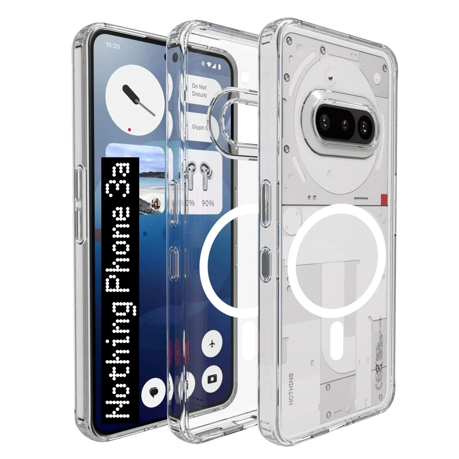 DL3 Mobilak for Nothing Phone 3A Case [Compatible with MagSafe] [Strong Magnet] [Non-Yellowing] Magnetic Slim Thin Bumper Phone Cover, Lightweight, and Durable - Clear