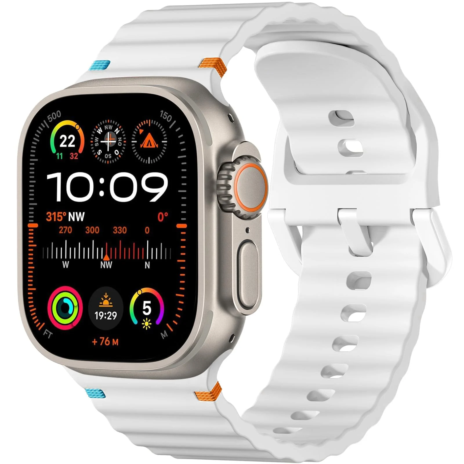 DL3 Mobilak Sport Strap for Apple Watch 49mm (Ultra 3/2/1) 46mm 45mm 44mm 42mm for Women Men, Soft Silicone Replacement Strap for iWatch Series 11/10/9/8/7/6/5/4/3/2/1/SE 3 2 1 - White