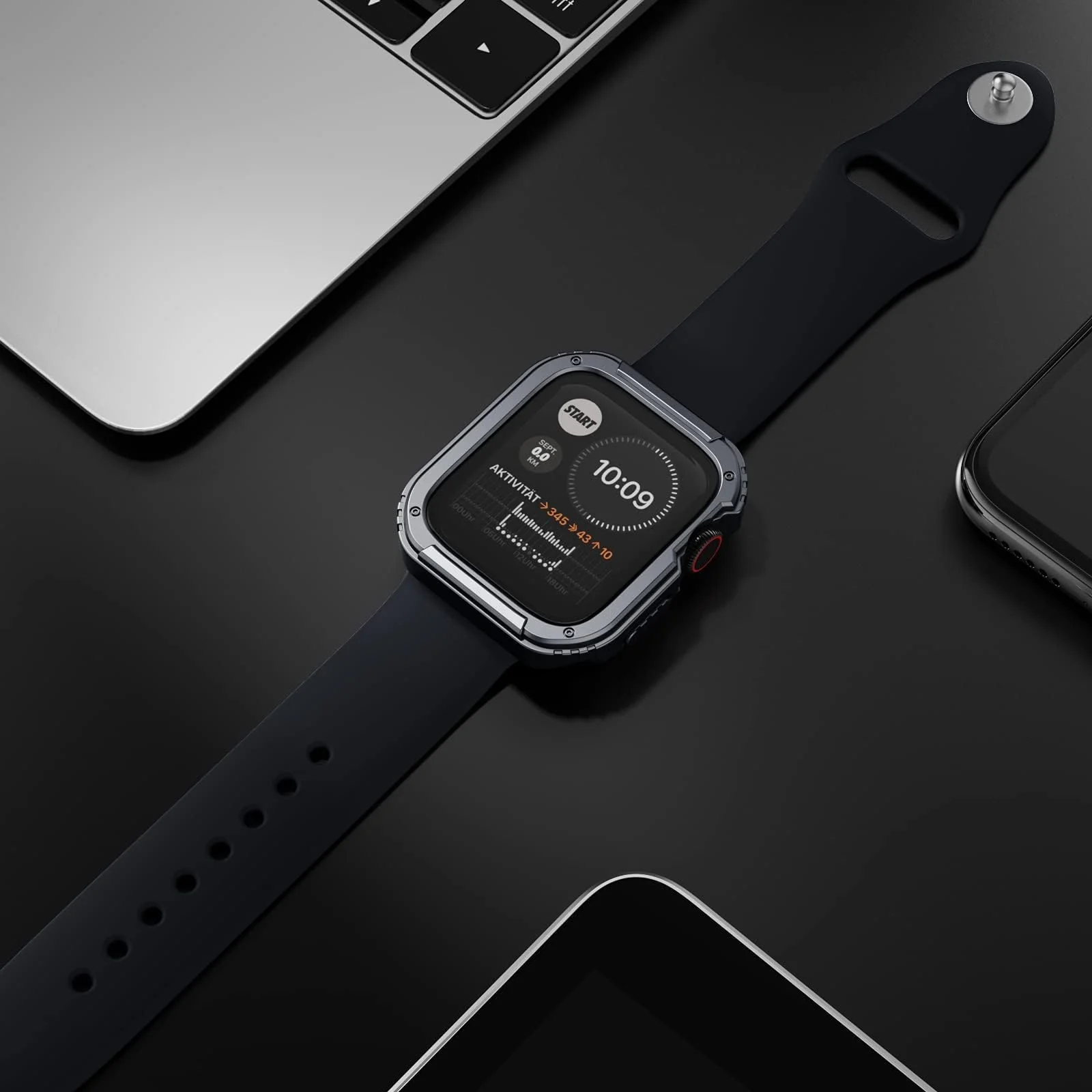 DL3 Mobilak Rugged Apple Watch Case 40mm Series SE/6/5/4 with Screen Protector, Durable Military Grade Quattro Pro Series Drop-Proof Protective Cover Full Coverage Shock-Proof Bumper 40 mm - Grey