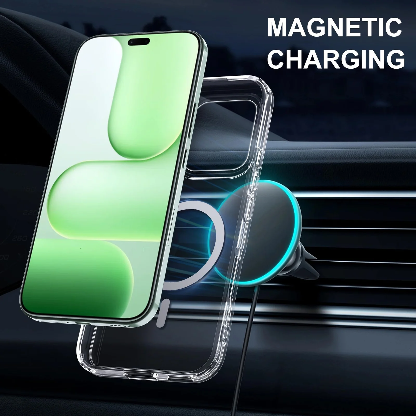 MOBIGON Slim Magnetic MagSafe-Compatible Phone Case for HONOR 600 Lite, Clear