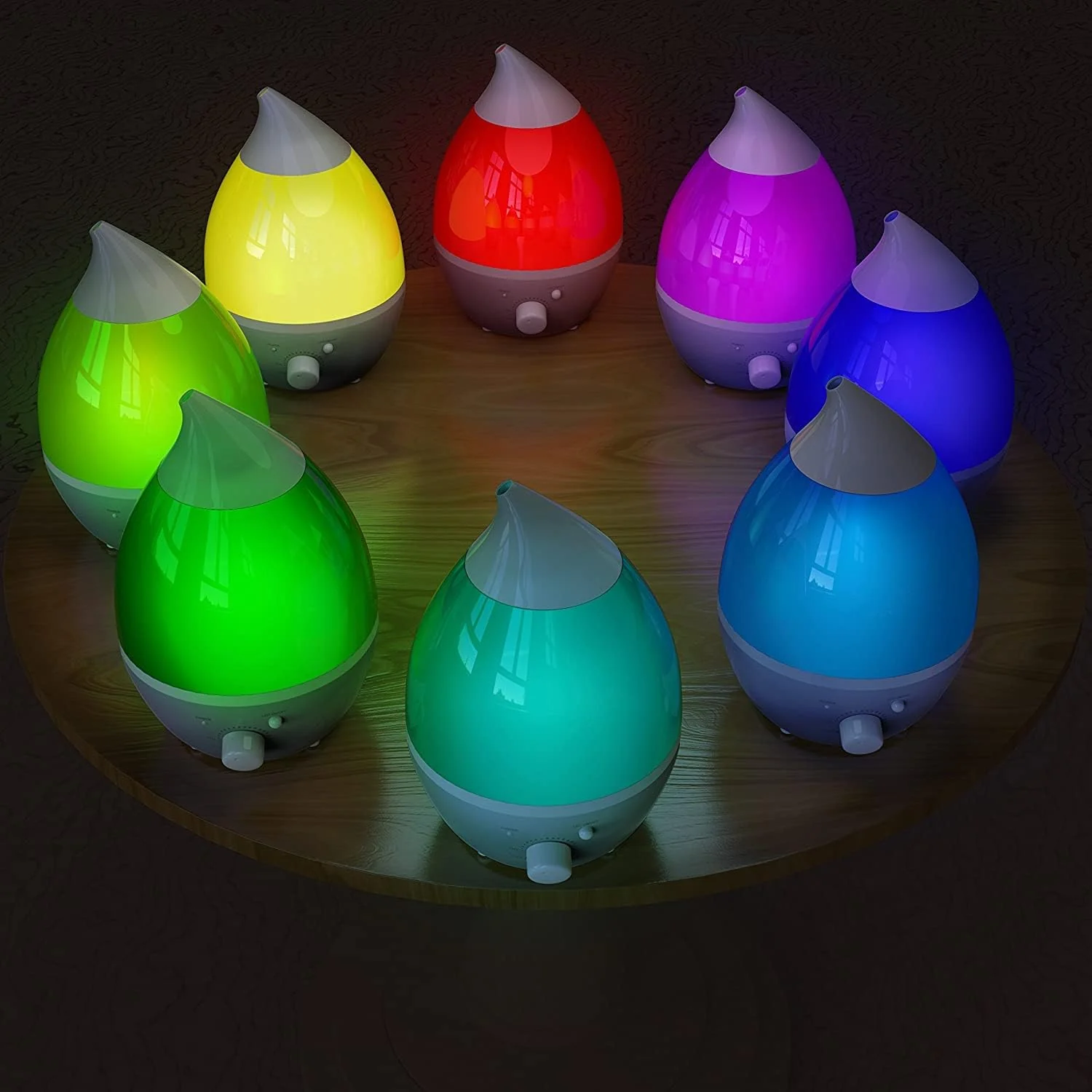 Mobigon 2.6 Litres Humidifier for Room, Cool Mist Ultrasonic Humidifier/Essential Oil Diffuser, Super Quiet 360°Nozzle, Colorful Change, Auto Shut Off&UV Light&, Lasts Up to 24 Hours - White Purple