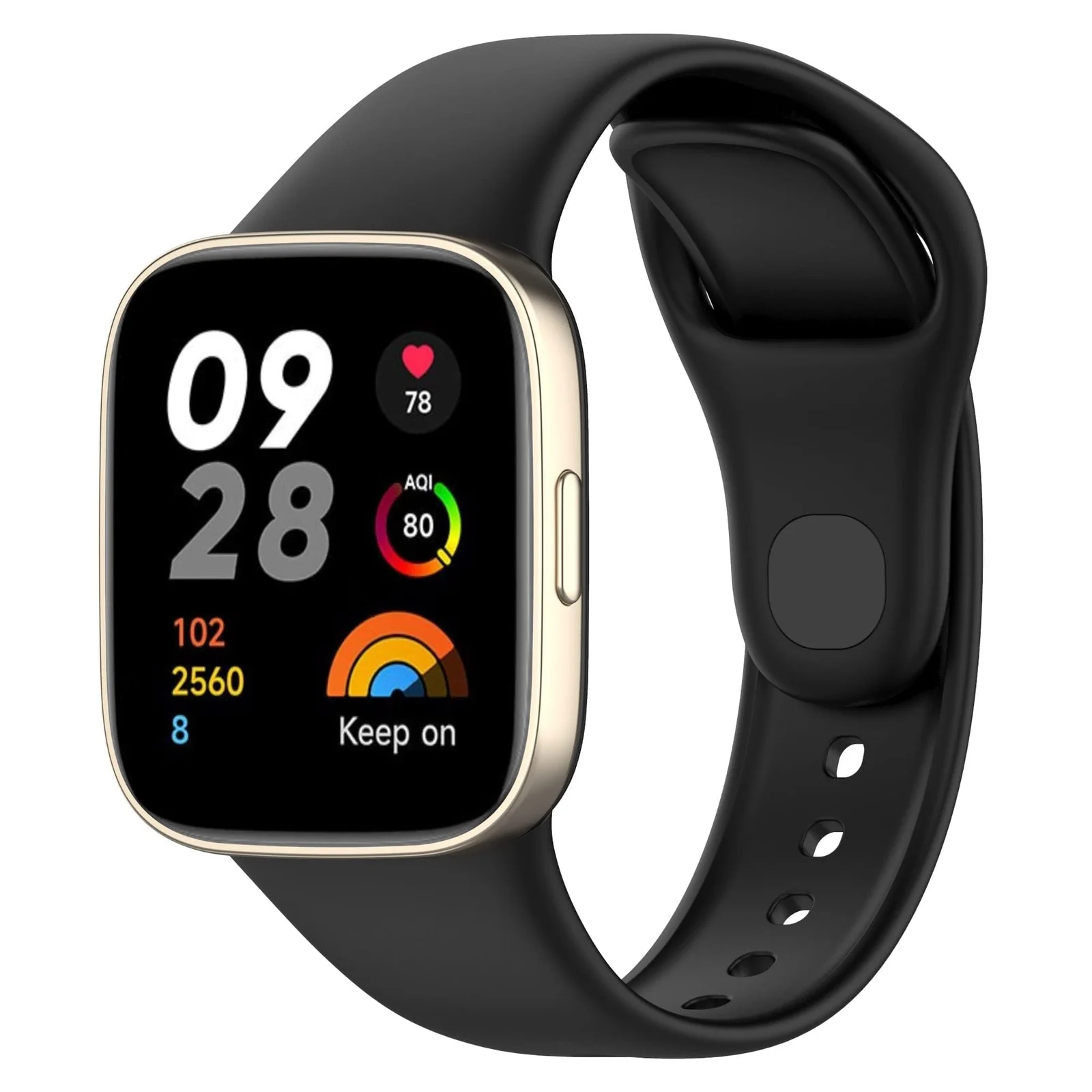 DL3 Mobilak Strap Watch Silicone Compatible With Xiaomi Redmi Watch 3, Sport Silicone Watch Band Wrist Strap, Bracelet Wristband Wrist Strap for Redmi Watch3 - Black
