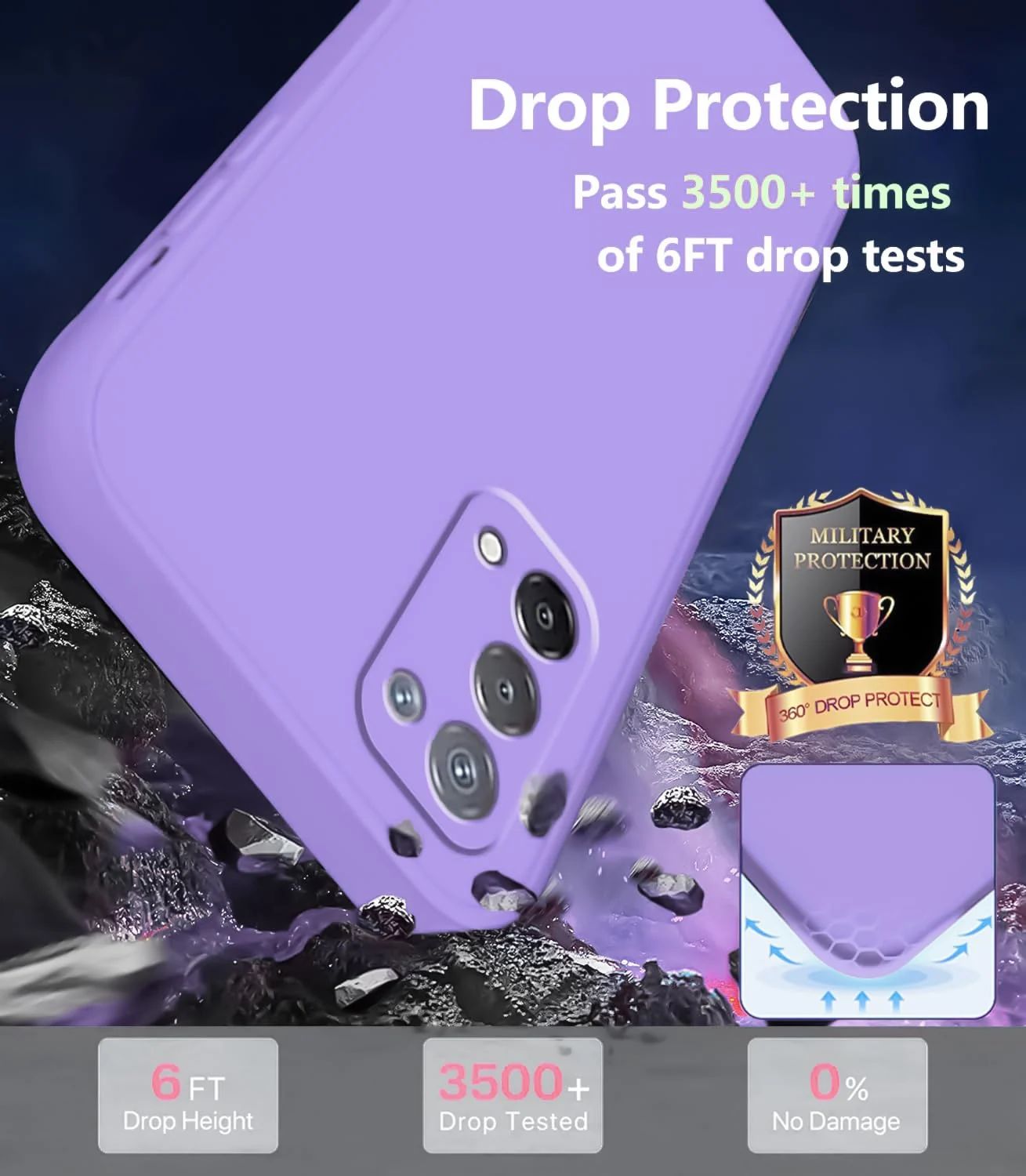 DL3 Mobilak Liquid Silicone Protective Case with Soft Microfiber Lining with Full Camera Protection for realme 7 Pro - Light Purple