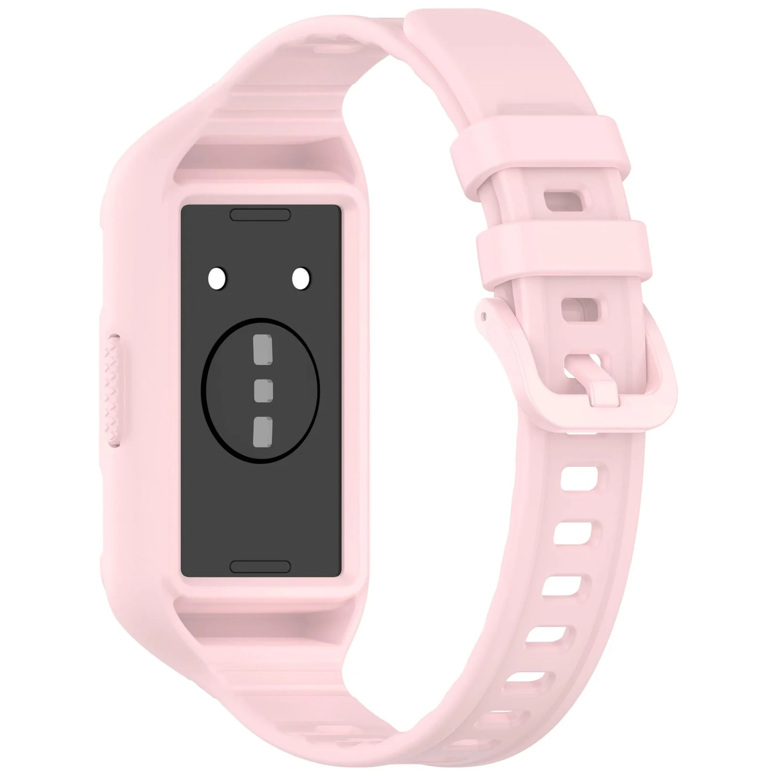 MOBIGON Rugged Silicone Strap with Bumper Case for Huawei Band 11 Pro, Pink