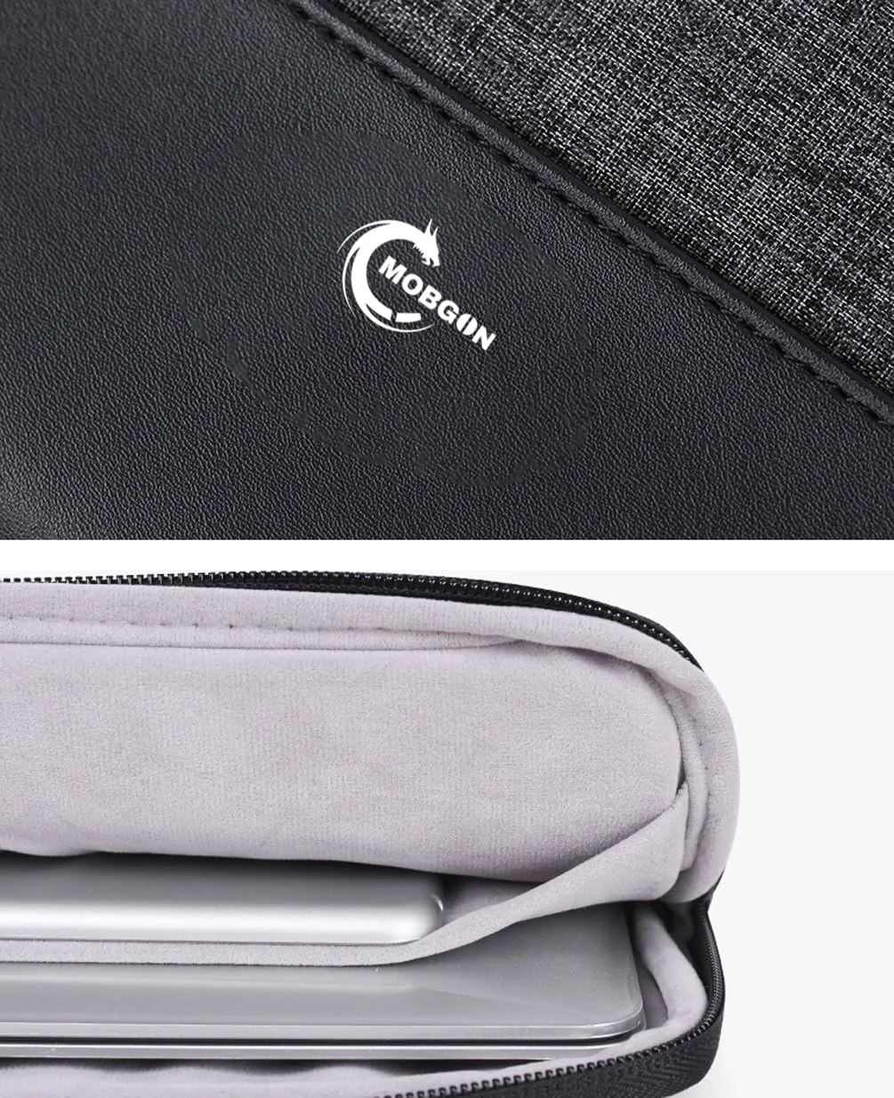 Mobigon Laptop Sleeve 15.6 Inch, Shockproof Protective Traveling Computer Case, Water Resistant Portable Laptop Carrying Bag Compatible for Lenovo, HP, Dell, Asus, MacBook, Notebook, Black - Gray