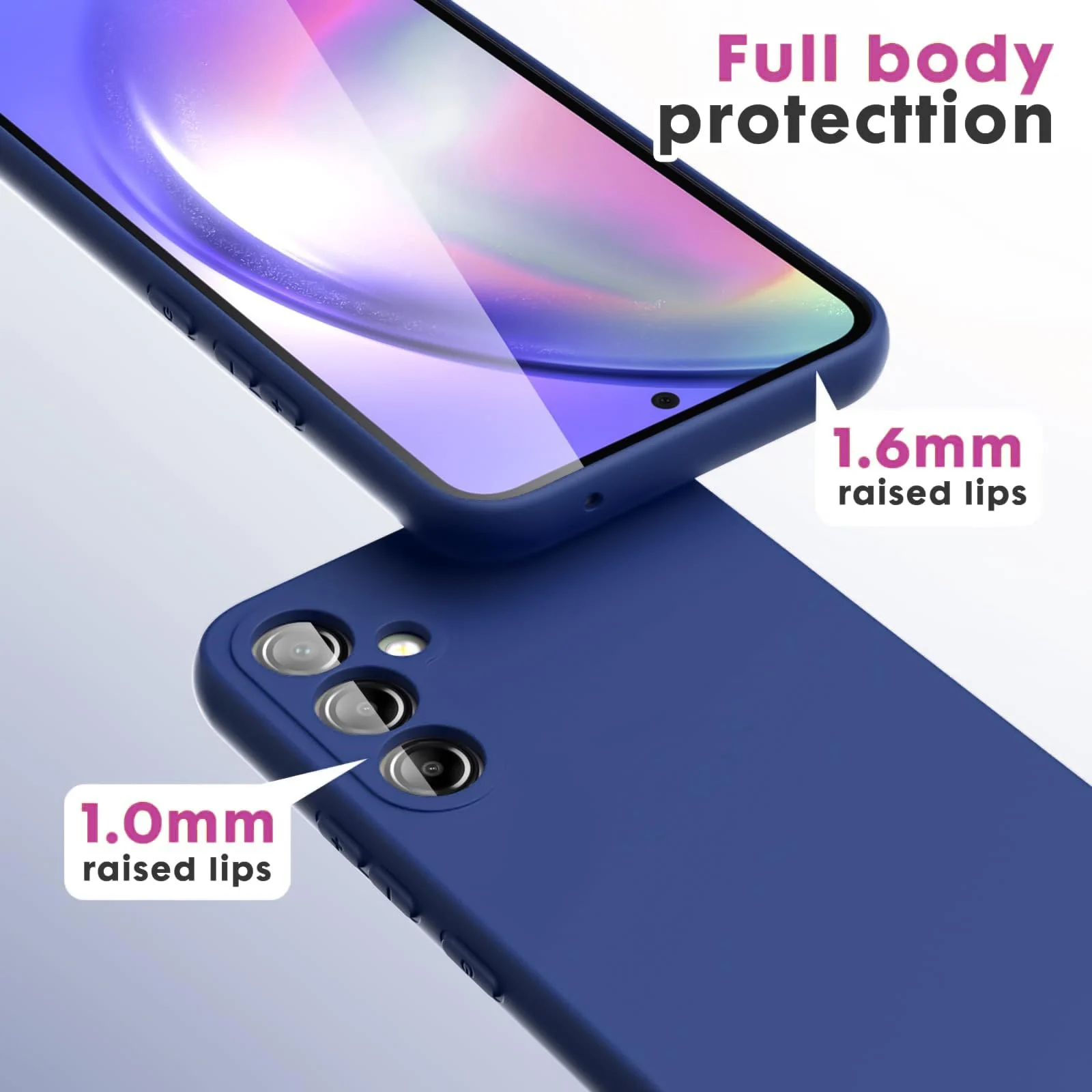 DL3 Mobilak Liquid Silicone Protective Case for Samsung Galaxy A55 with Microfiber Lining and Shockproof Design - Royal Blue