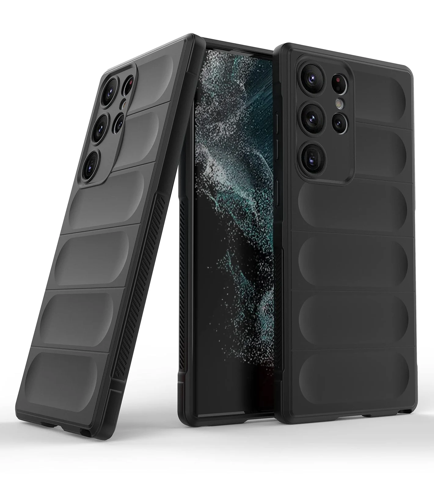 DL3 Mobilak Silicone Case for Samsung Galaxy S23 Ultra Heavy Duty Protective [Slim Fit] Shockproof Soft Flexible Protective Design Shock-Absorption TPU Cover With Camera Protection - Black