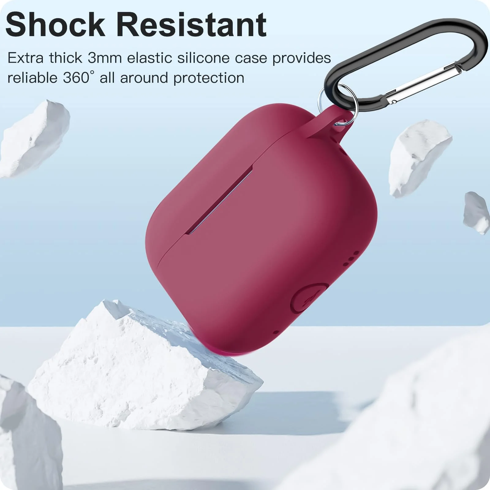 DL3 Mobilak Compatible with AirPods Pro 2nd Generation Case Cover, Protective Silicone Skin with Keychain for Women Men for Apple AirPods Pro Gen 2 (2022), Front LED Visible - Rose Red