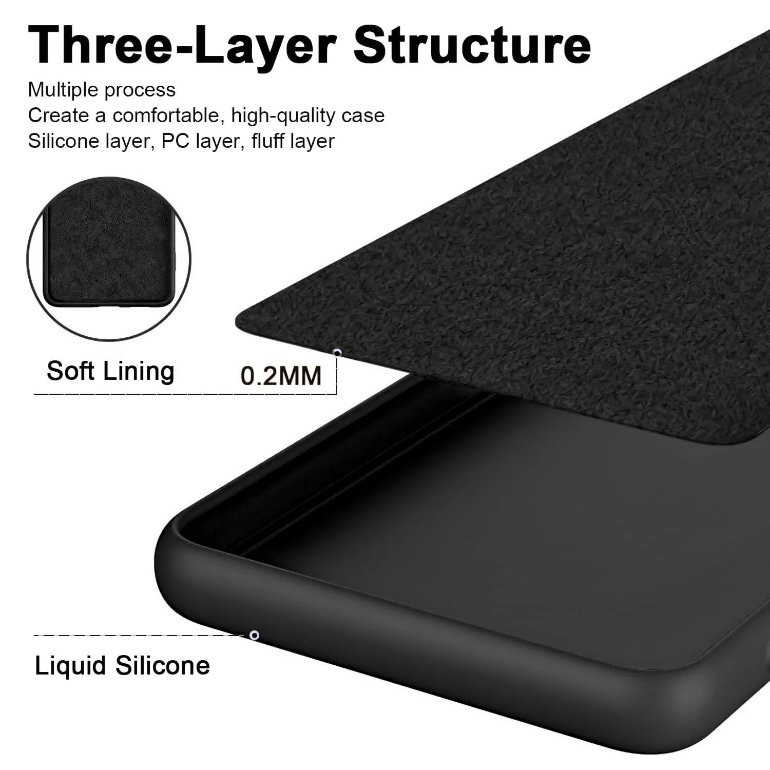 DL3 Mobilak Liquid Silicone Case for realme 10 4G, Shock-absorbing protection, Scratch-resistant surface, Soft microfiber lining - Black