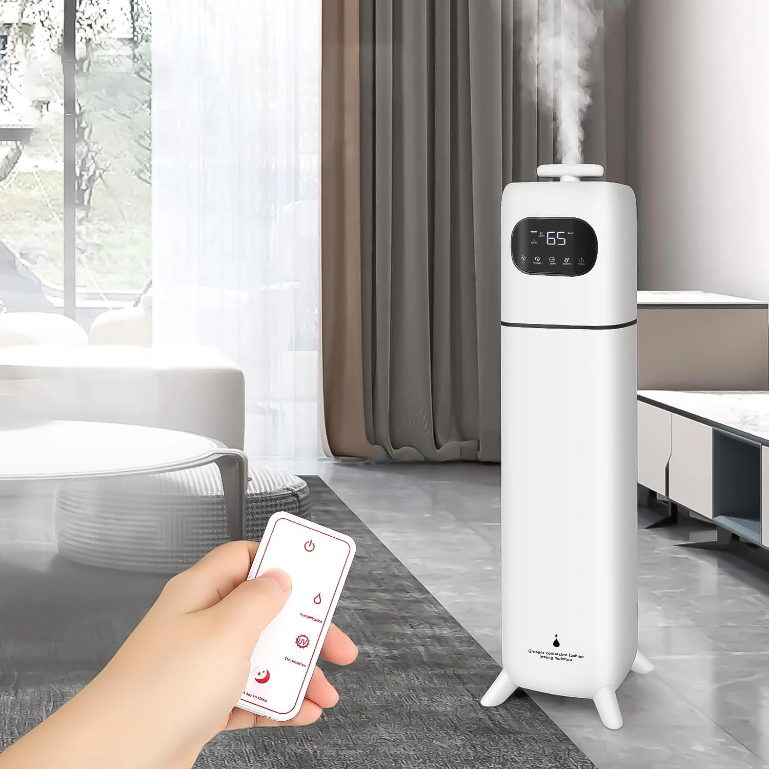 Mobigon Humidifiers for Bedroom Large Room - 8L Air Humidifier Large Room with Essential Oil Diffuser, Top Fill Cool Mist Humidifier for Home Bedroom Baby Nursery Whole House Office Plant - White