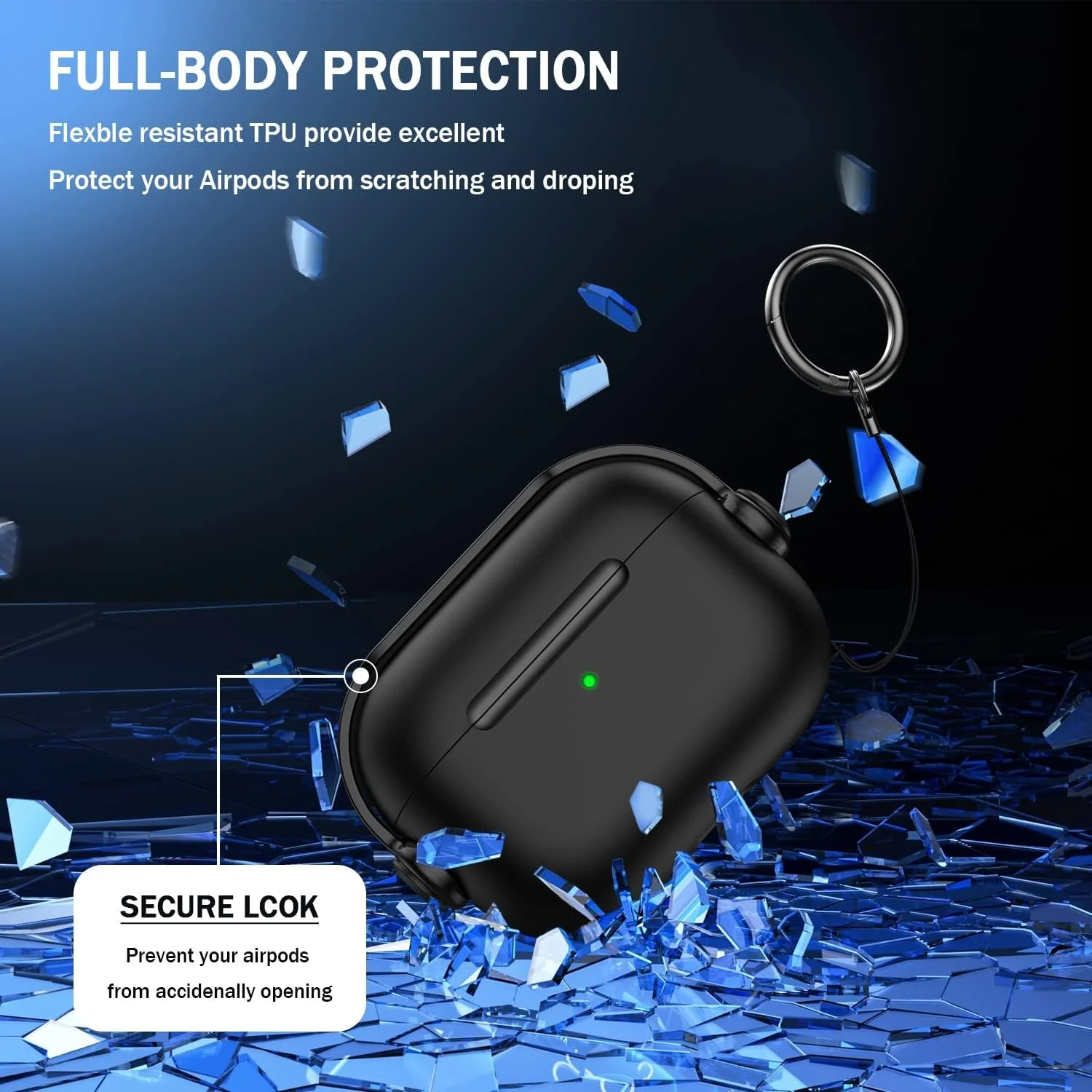 DL3 Mobilak Case for AirPods Pro Protective Skin Case Compatible with AirPods Pro 2019 - Black