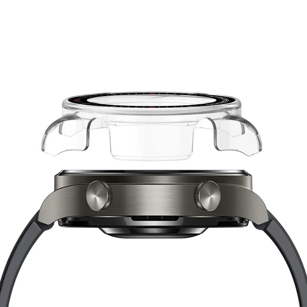 DL3 Mobilak Case Compatible with Huawei Watch GT2 Pro PC Cover with Bezel Tempered Glass Protection, Ultra Thin Full Protection for Huawei Watch GT 2 Pro Protective Case - Clear