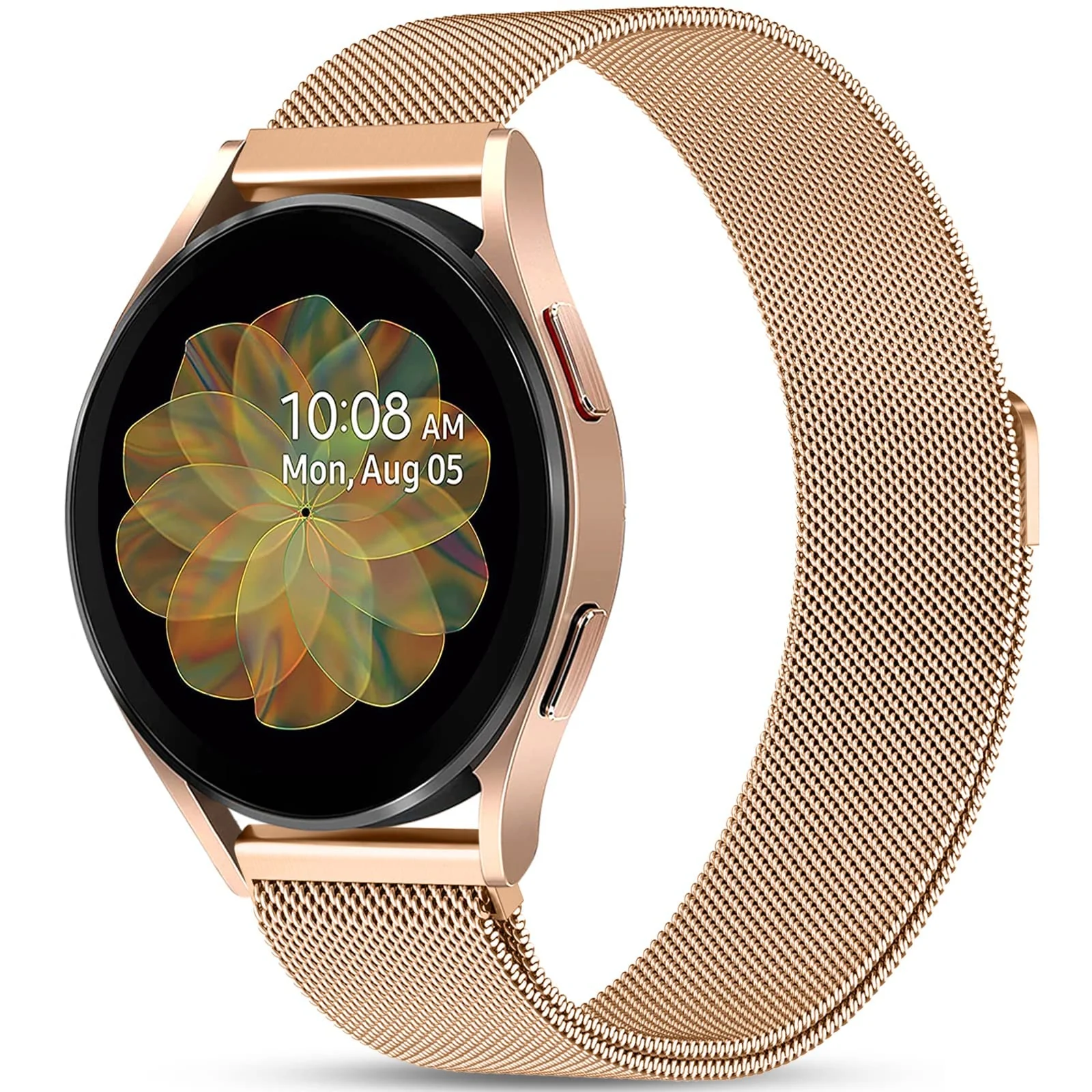 DL3 Mobilak Band stainless steel Magnetic 22MM Strap For Samsung Galaxy Watch 3 45mm/Watch 46mm/Gear S3/Huawei watch GT4 GT3 46MM/Watch 3&4/3&4 Pro/GT2E/GT2 Pro/GT GT2 46MM/Amazfit GTR 2/2e/3/4/3 Pro - Rose Gold